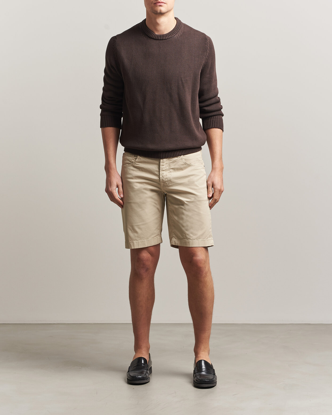 Men | Shorts | Jacob Cohën | Nicolas Cotton Gabardine Shorts Beige