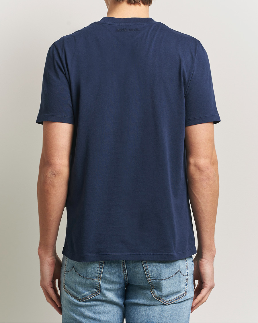 Men | T-Shirts | Jacob Cohën | Cotton Logo T-Shirt Navy