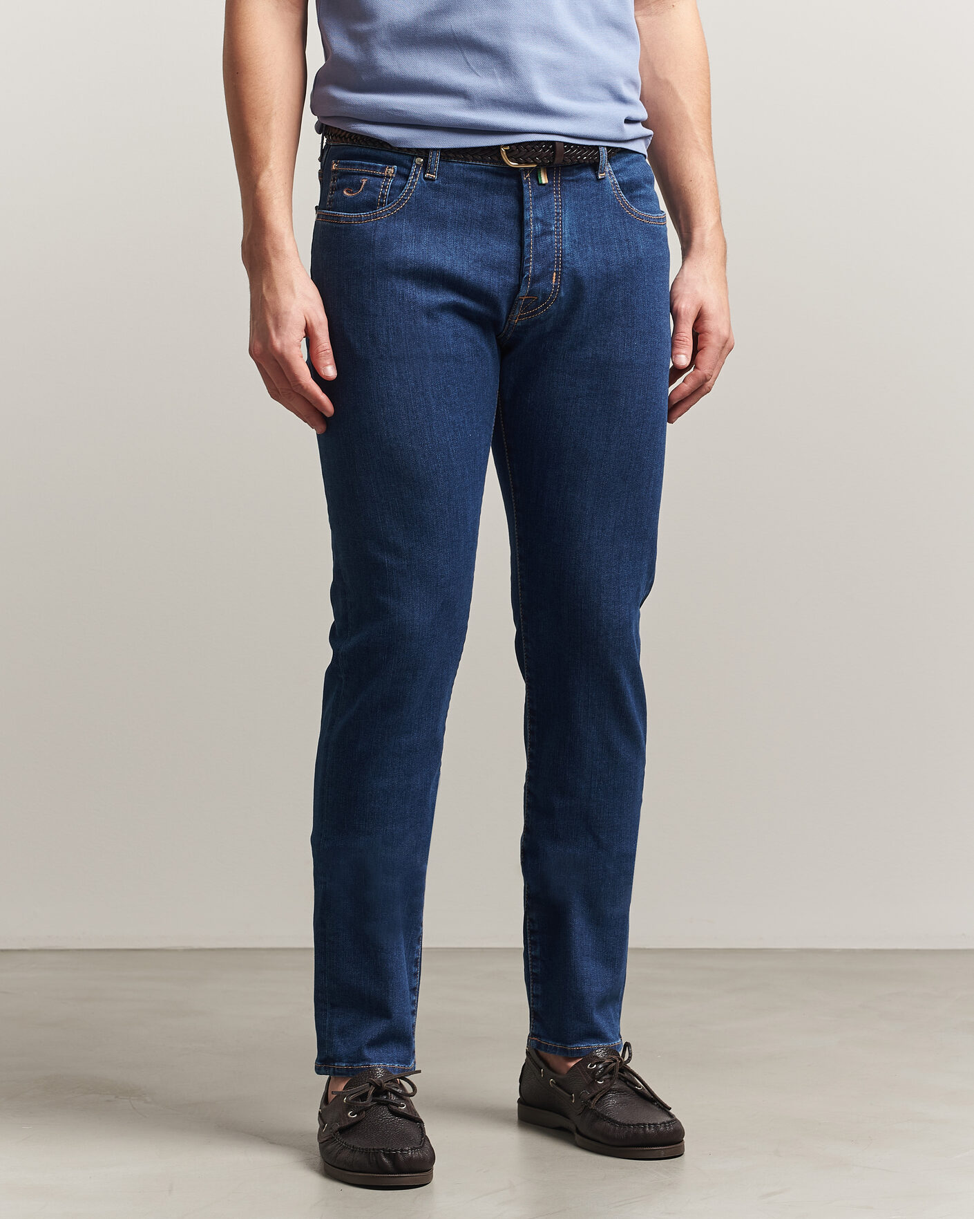 Men | Jeans | Jacob Cohën | Bard Slim Fit Stretch Porsche Patch Jeans Dark Blue