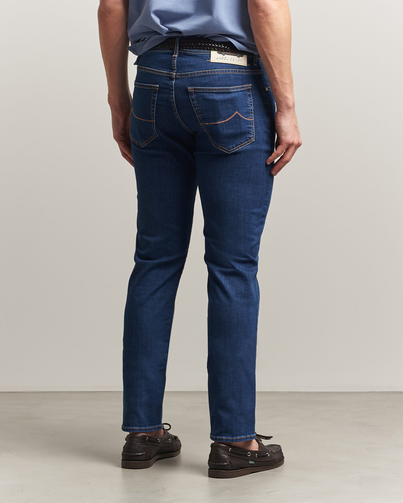 Men | Jeans | Jacob Cohën | Bard Slim Fit Stretch Porsche Patch Jeans Dark Blue