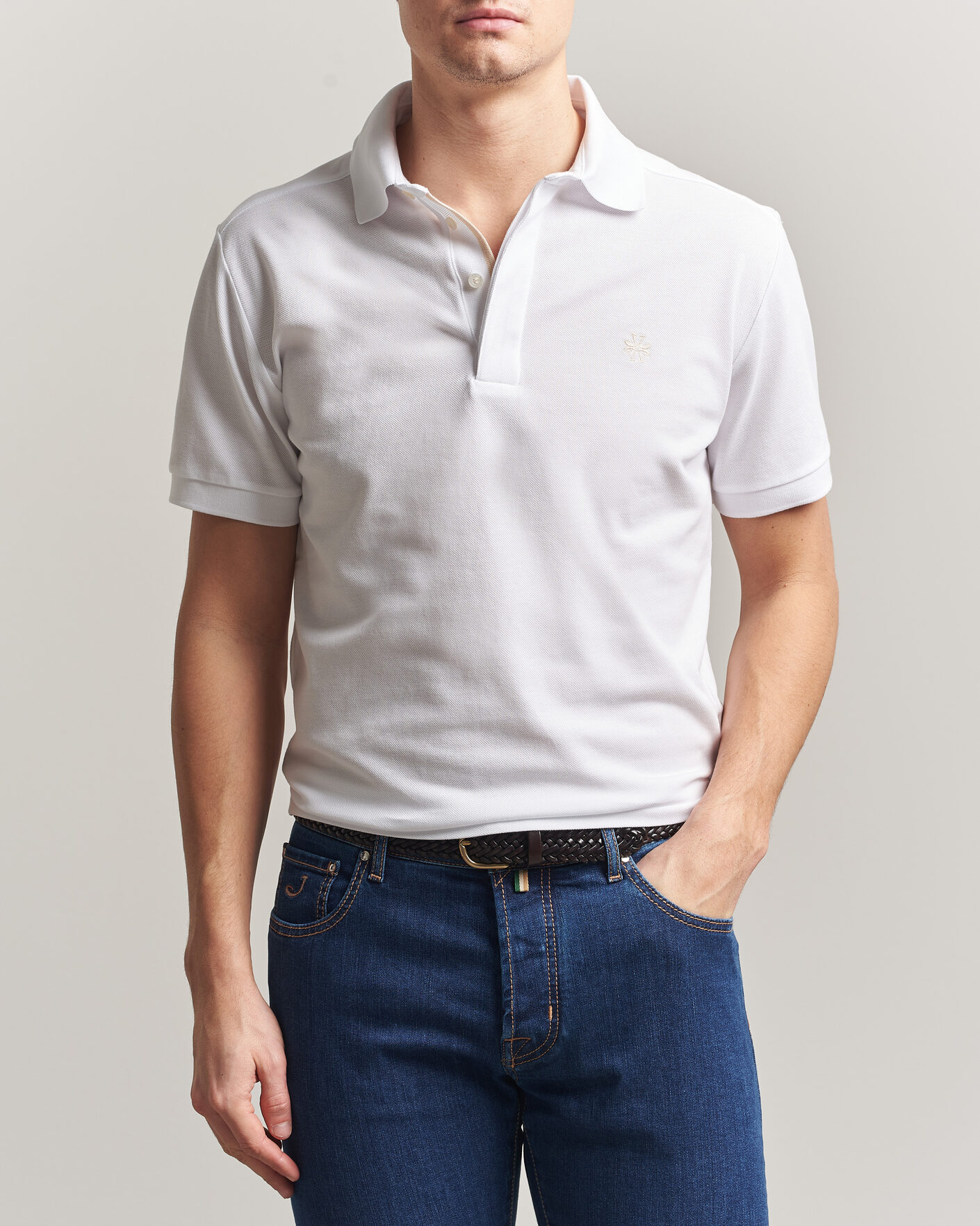 Men | Polo Shirts | Jacob Cohën | Cotton Polo Piquet Optical White