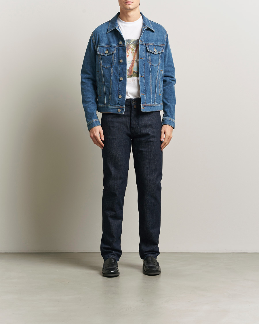 Men | Coats & Jackets | Jacob Cohën | Denim Trucker Jacket Mid Blue