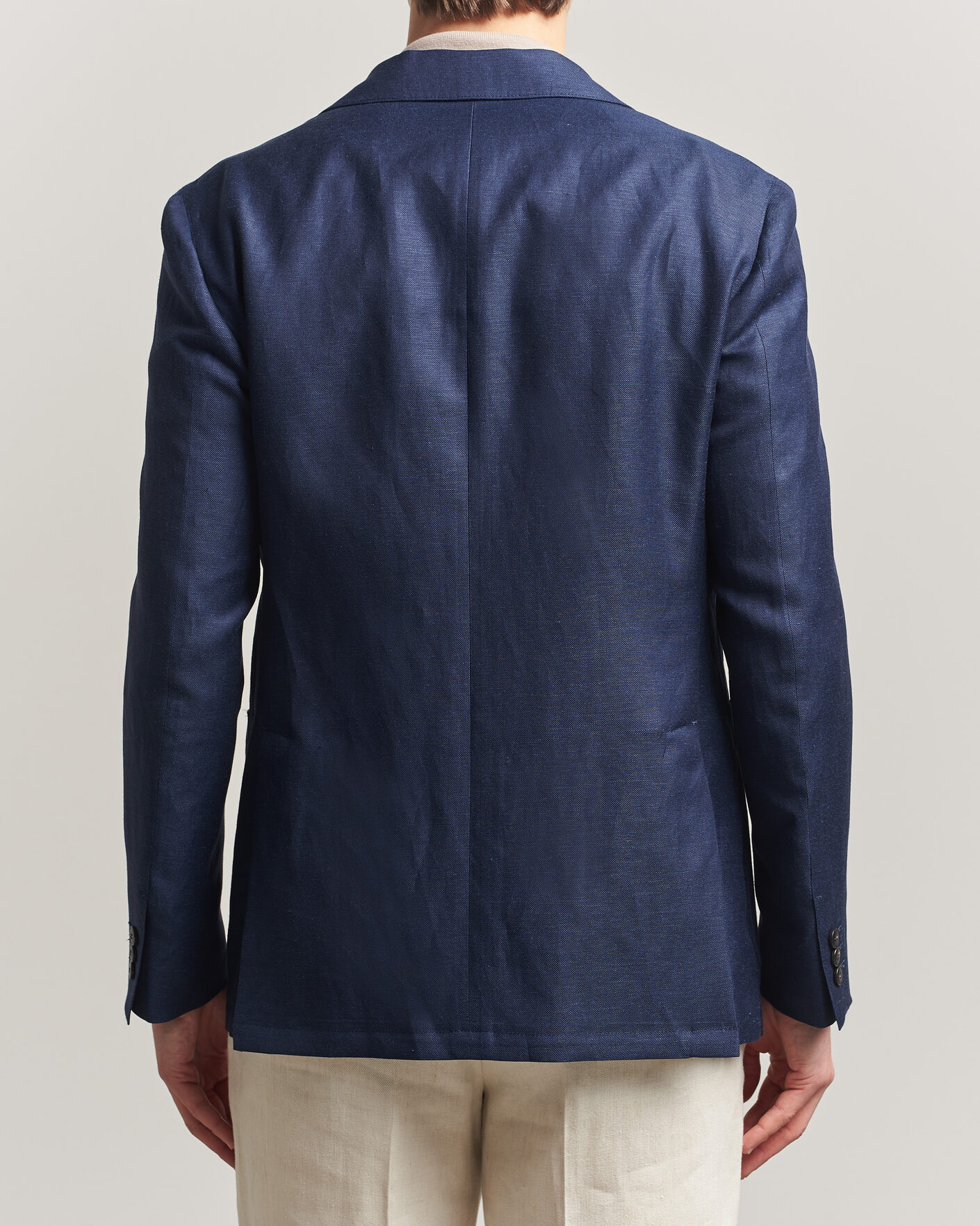 Men | Blazers | Canali | Unconstructed Wool/Linen Blazer Dark Blue