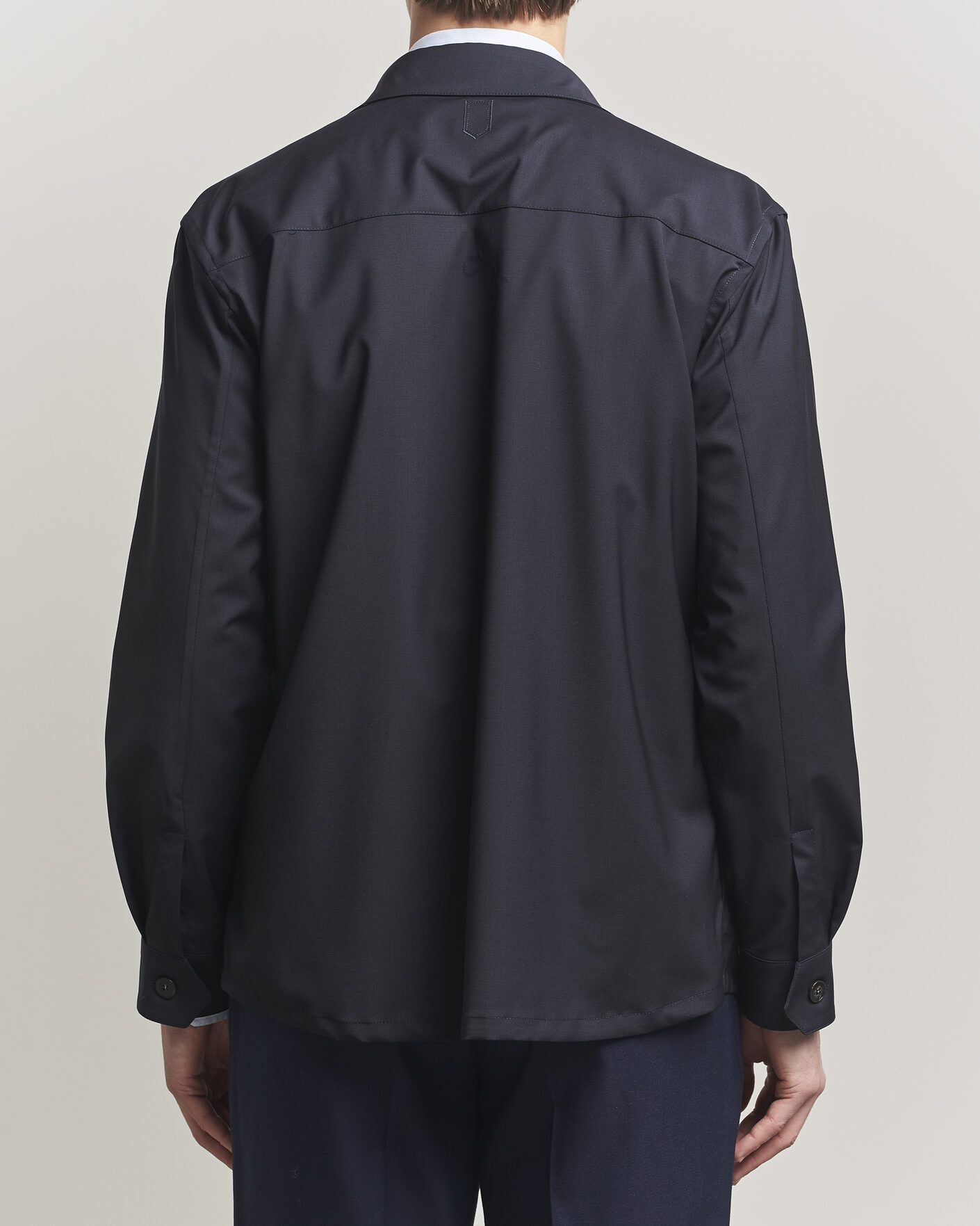 Men | Shirts | Canali | Travel Wool Overshirt Navy