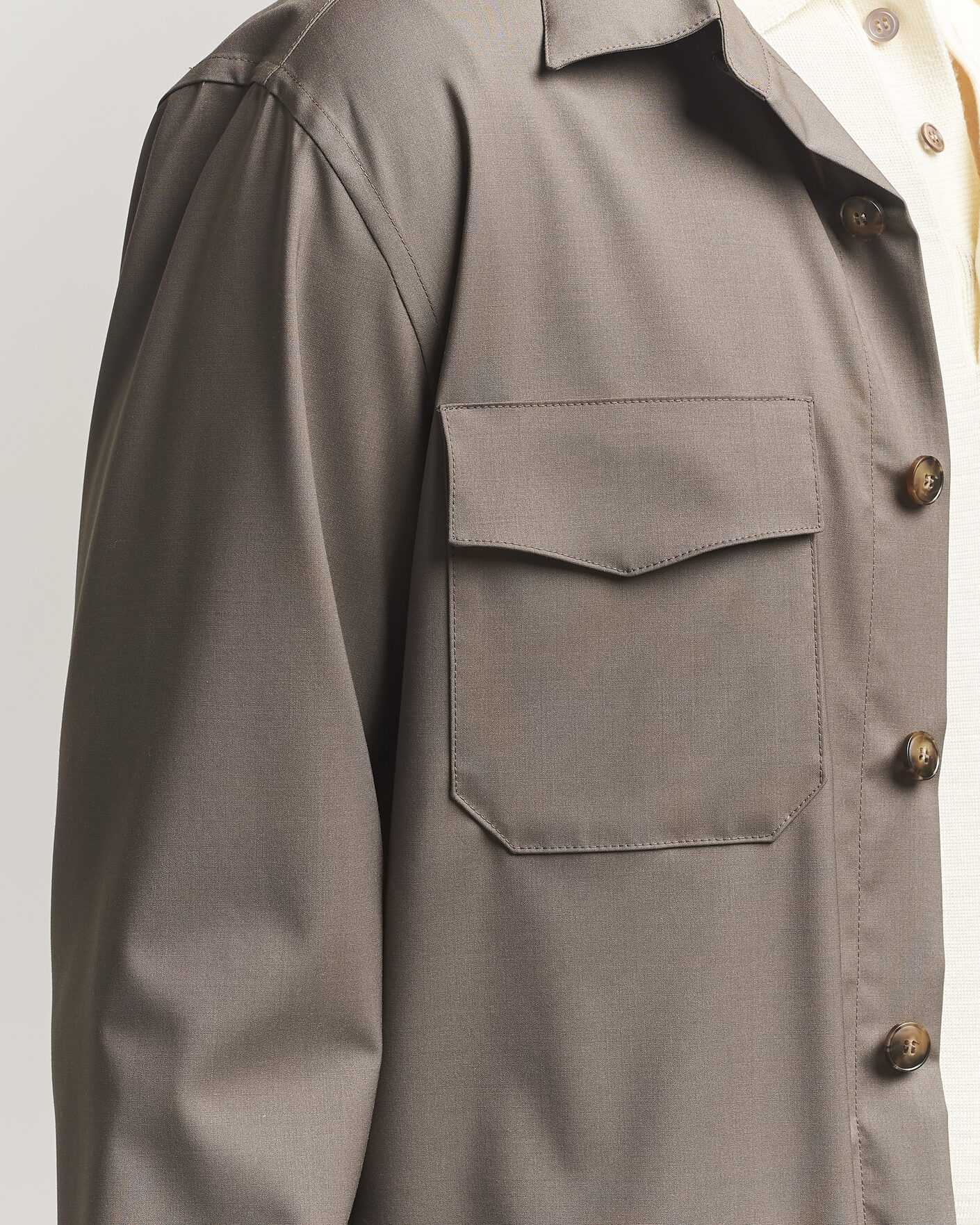 Men | Shirts | Canali | Travel Wool Overshirt Brown