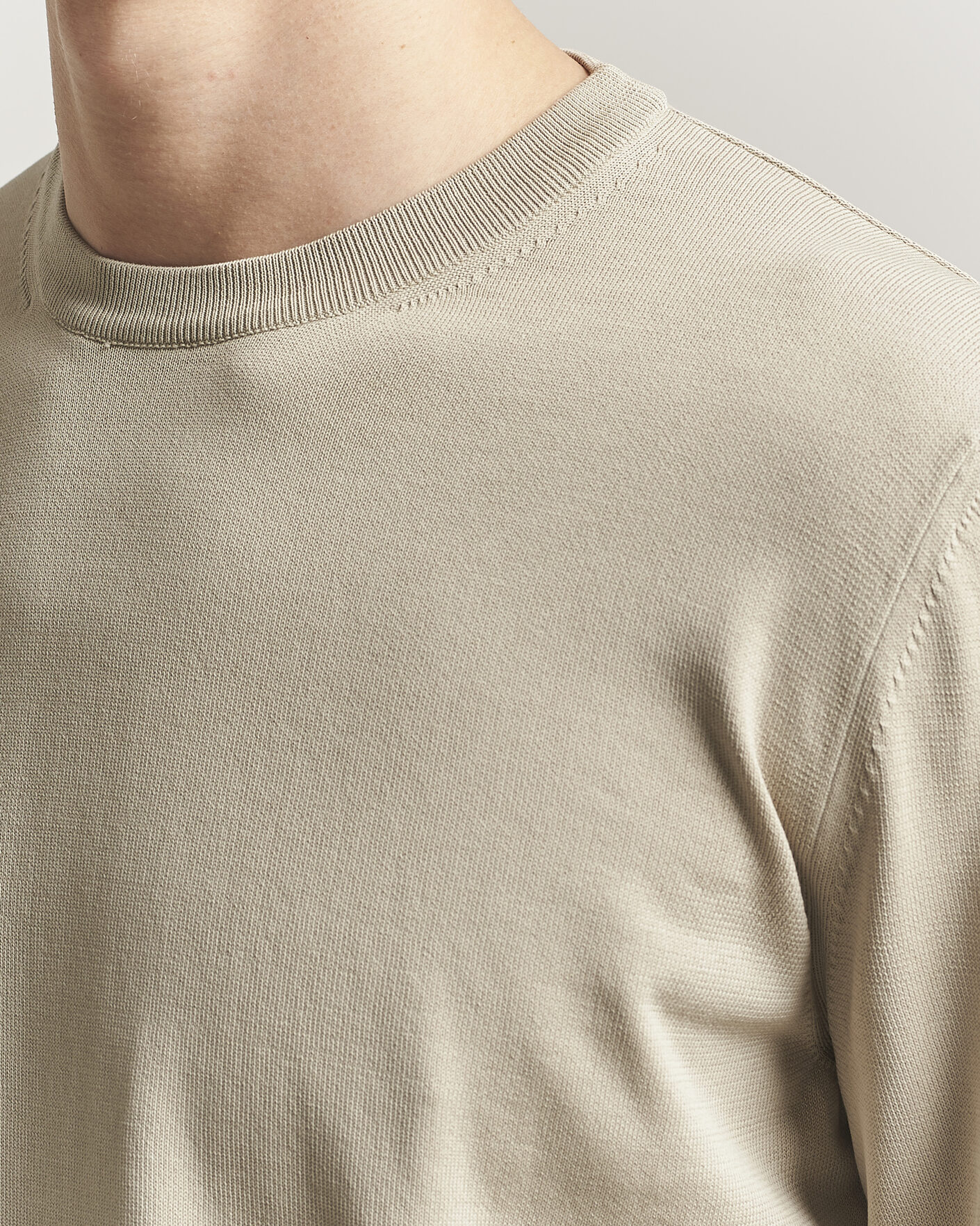 Men | Sweaters & Knitwear | Canali | Cotton Crew Neck Pullover Beige