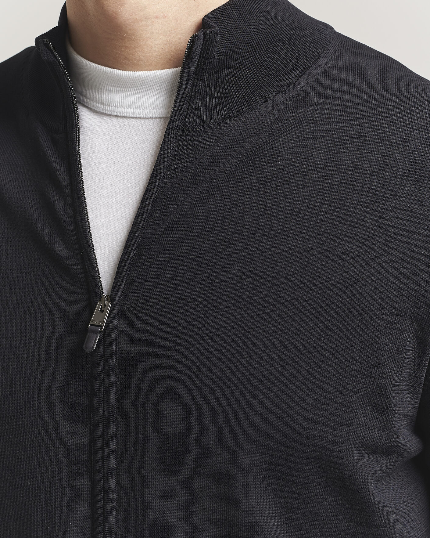 Men | Sweaters & Knitwear | Canali | Cotton Full Zip Black
