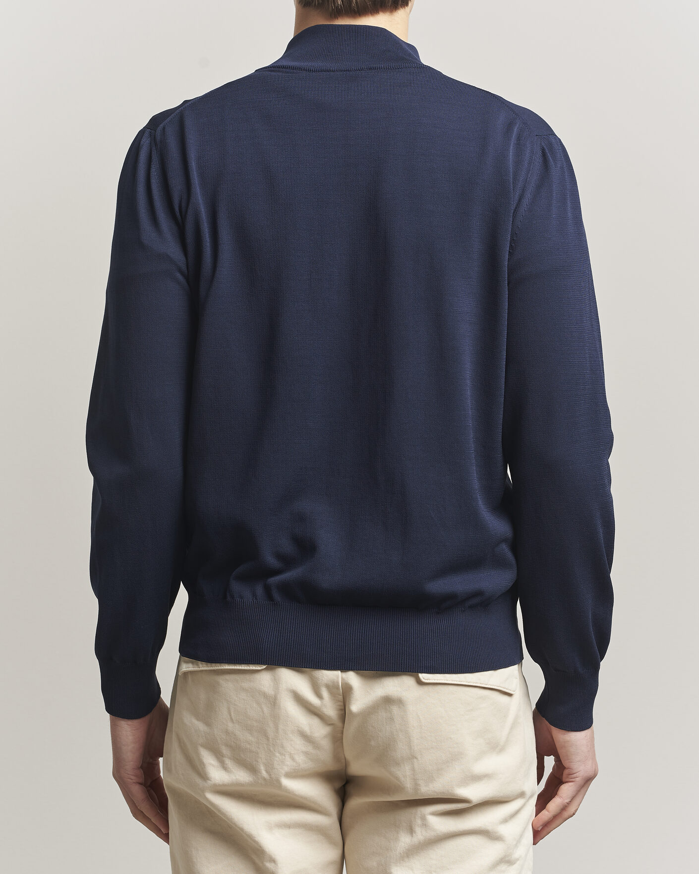 Men | Sweaters & Knitwear | Canali | Cotton Full Zip Navy