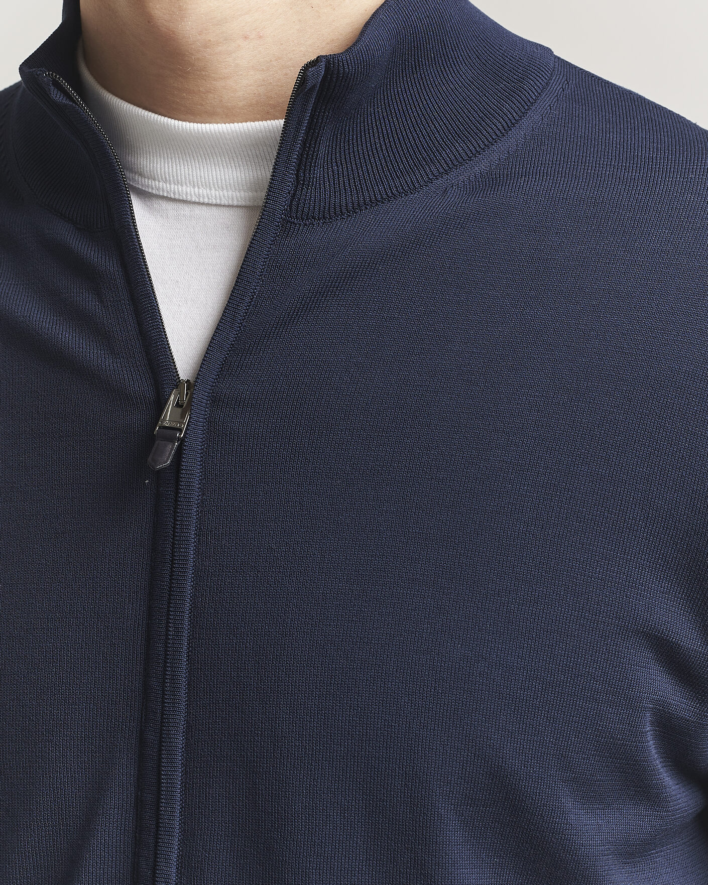 Men | Sweaters & Knitwear | Canali | Cotton Full Zip Navy
