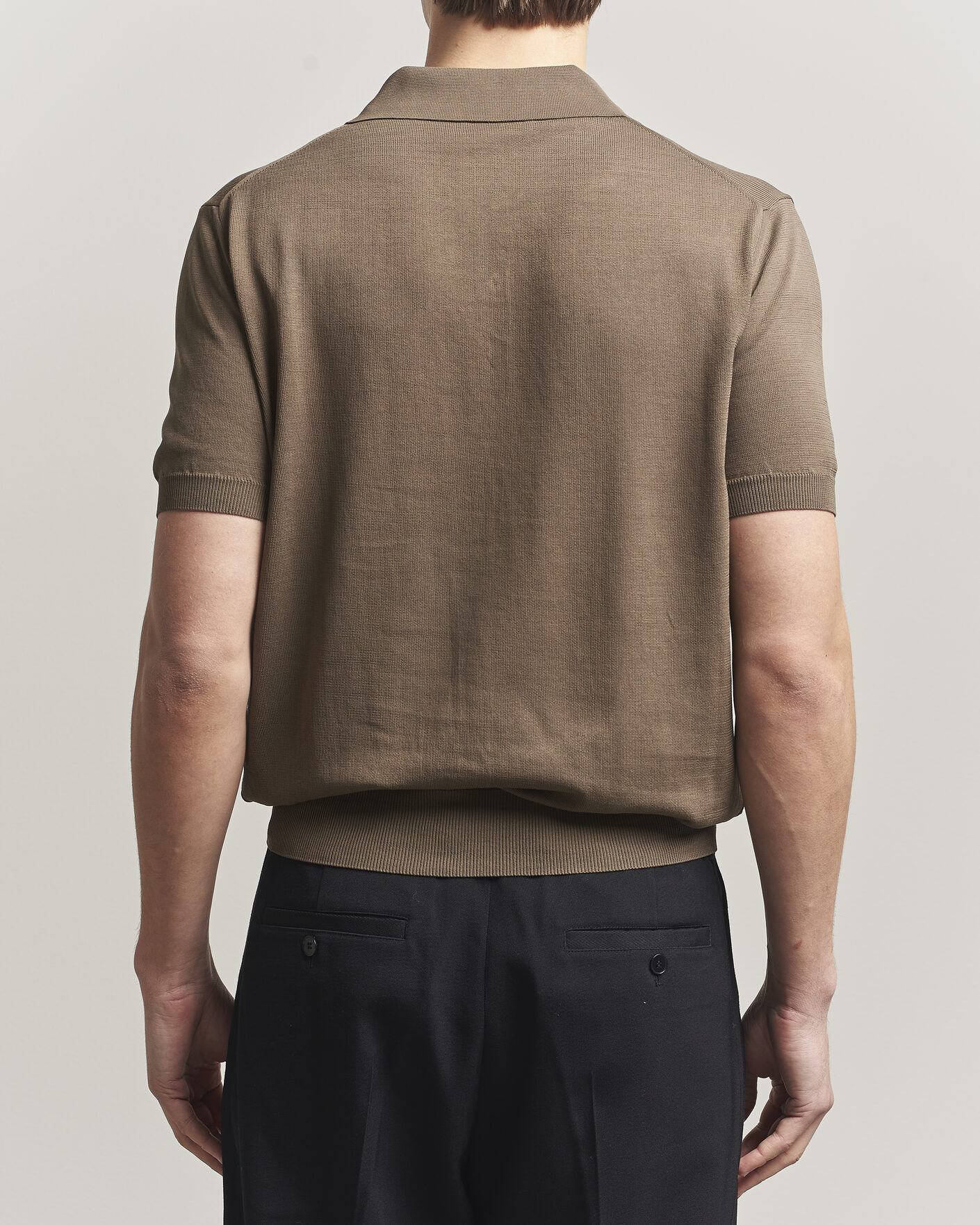 Men | Polo Shirts | Canali | Cotton Short Sleeve Polo Brown