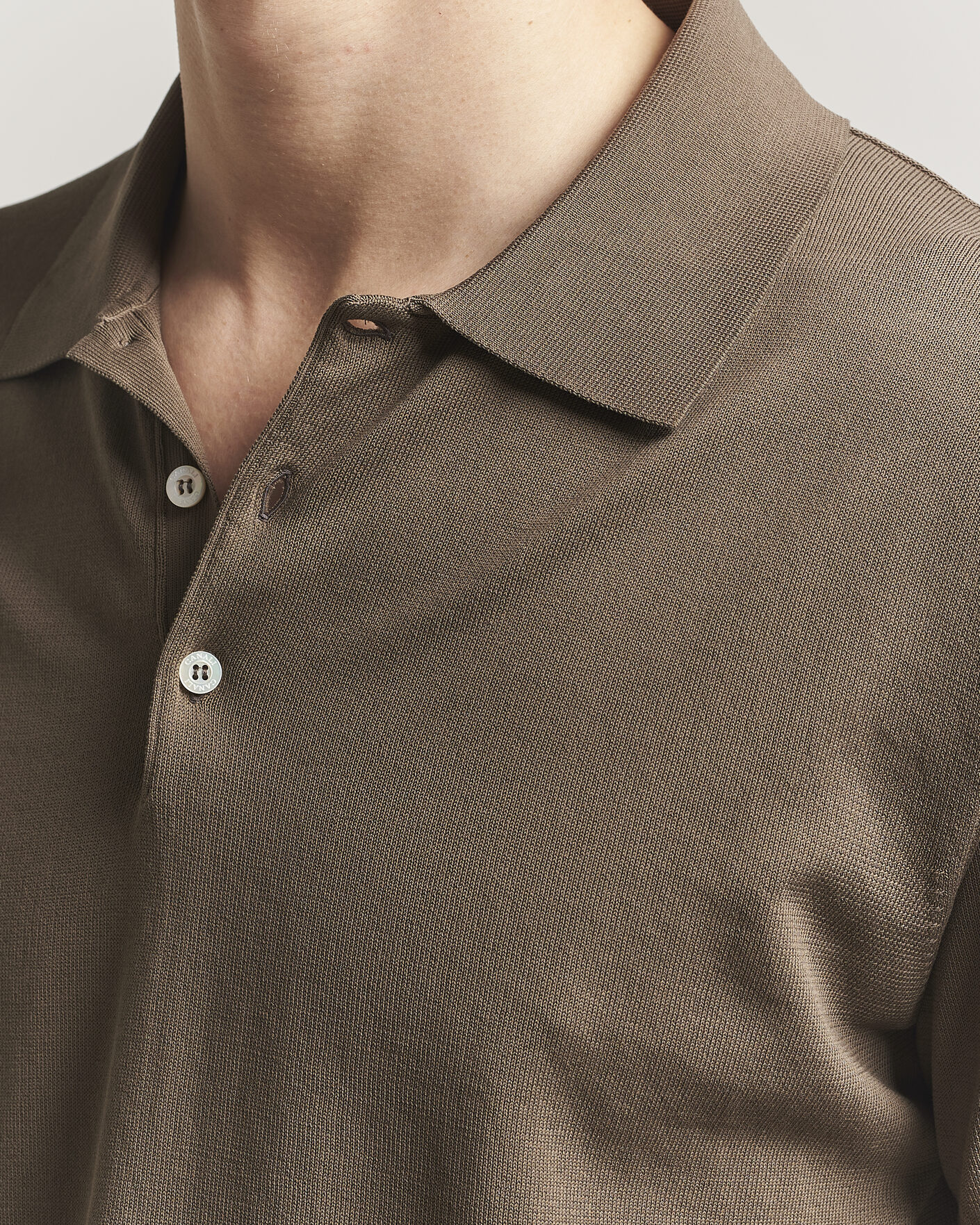 Men | Polo Shirts | Canali | Cotton Short Sleeve Polo Brown