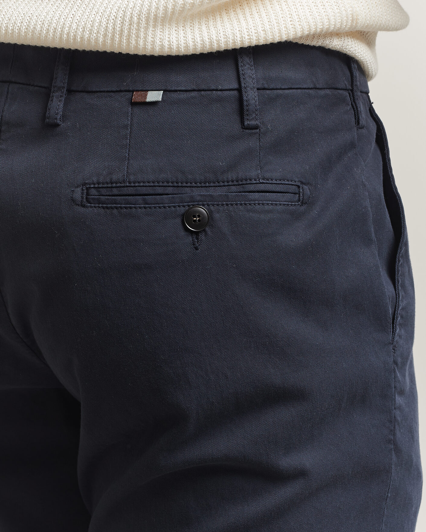 Men | Trousers | Canali | Regular Fit Cotton/Stretch Chinos Navy
