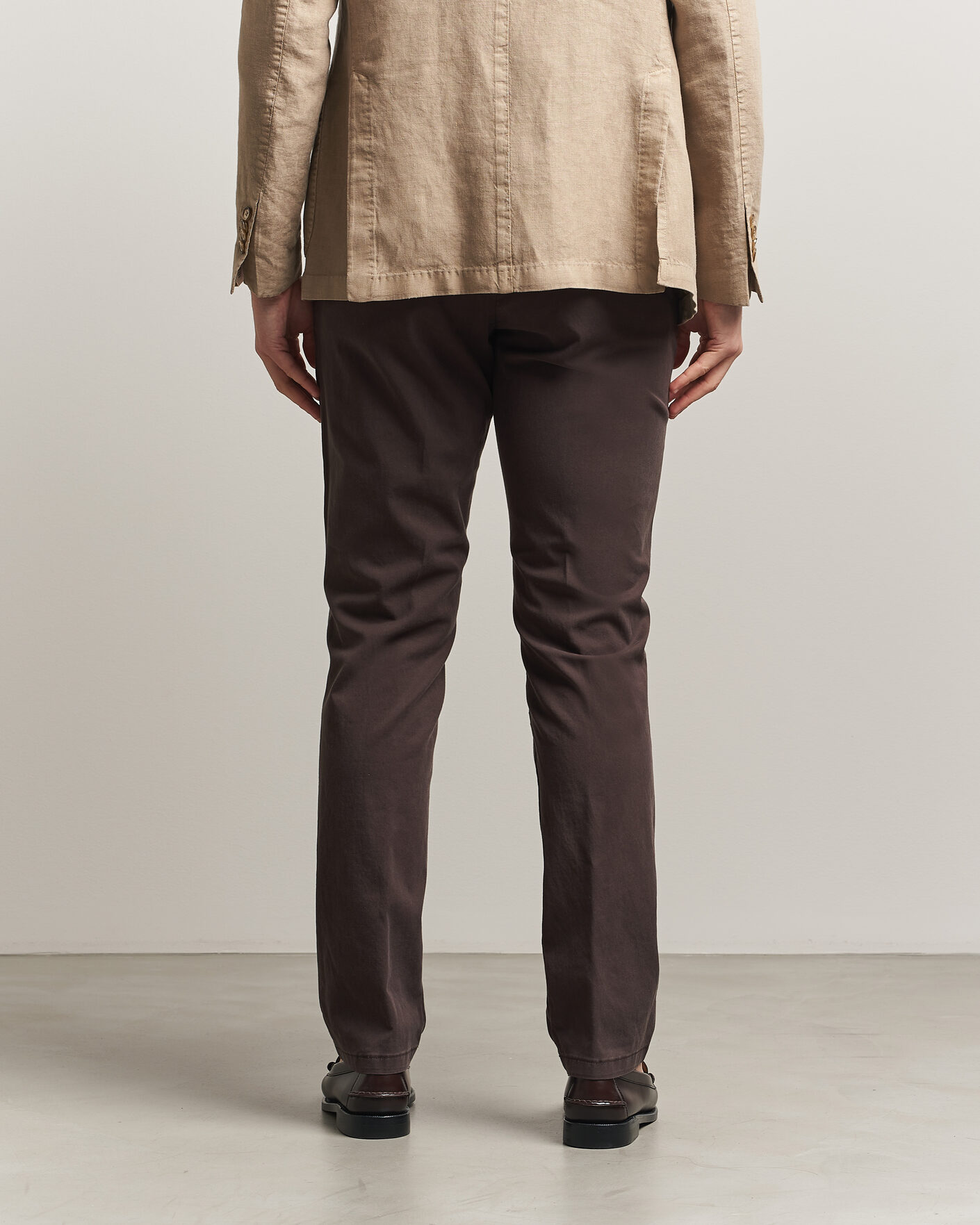 Men | Trousers | Canali | Regular Fit Cotton/Stretch Chinos Dark Brown
