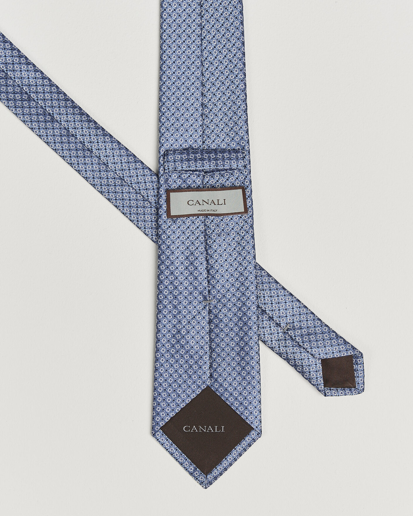 Men | Ties | Canali | Micro Structure Silk Tie Light Blue