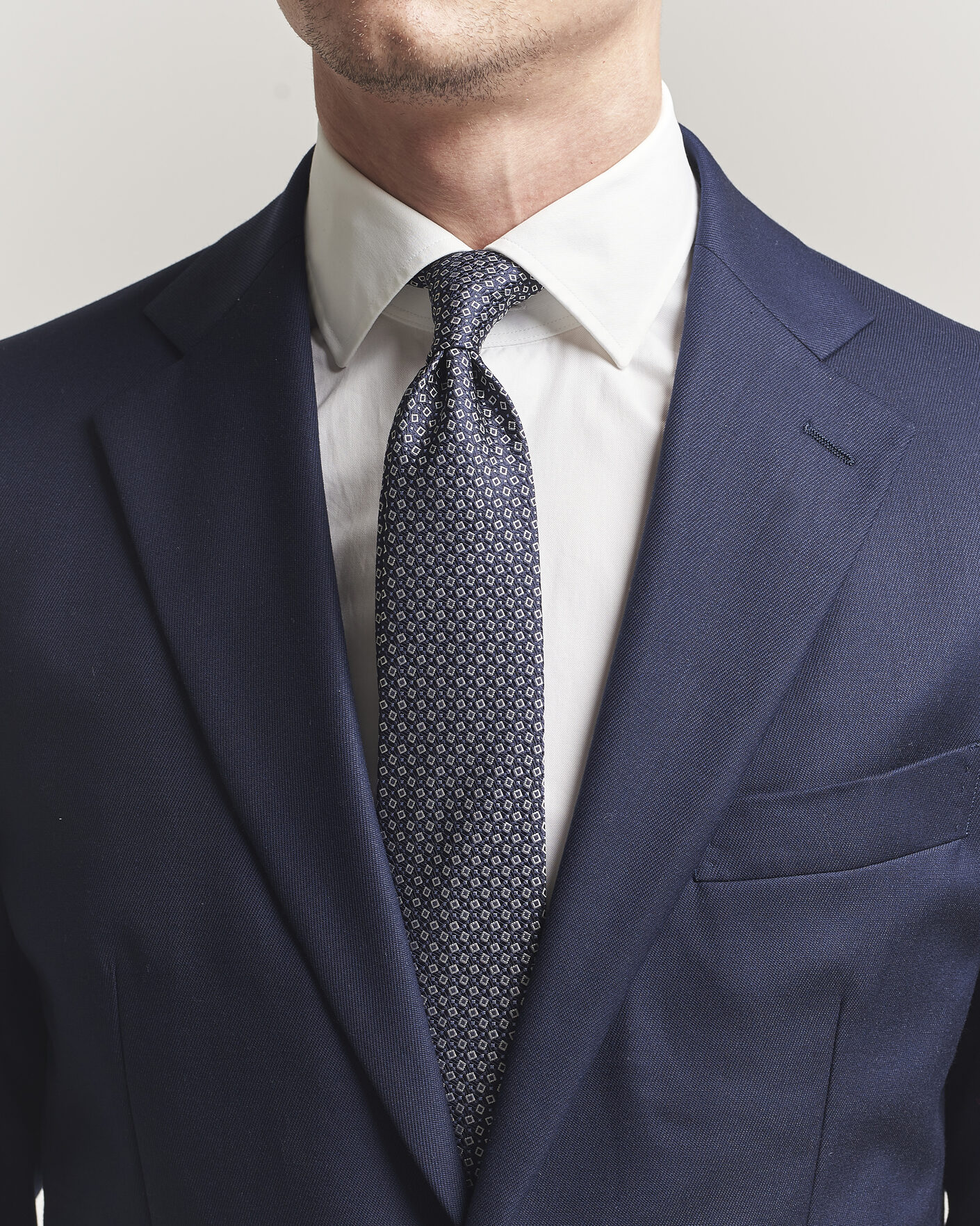 Men | Ties | Canali | Micro Structure Silk Tie Navy