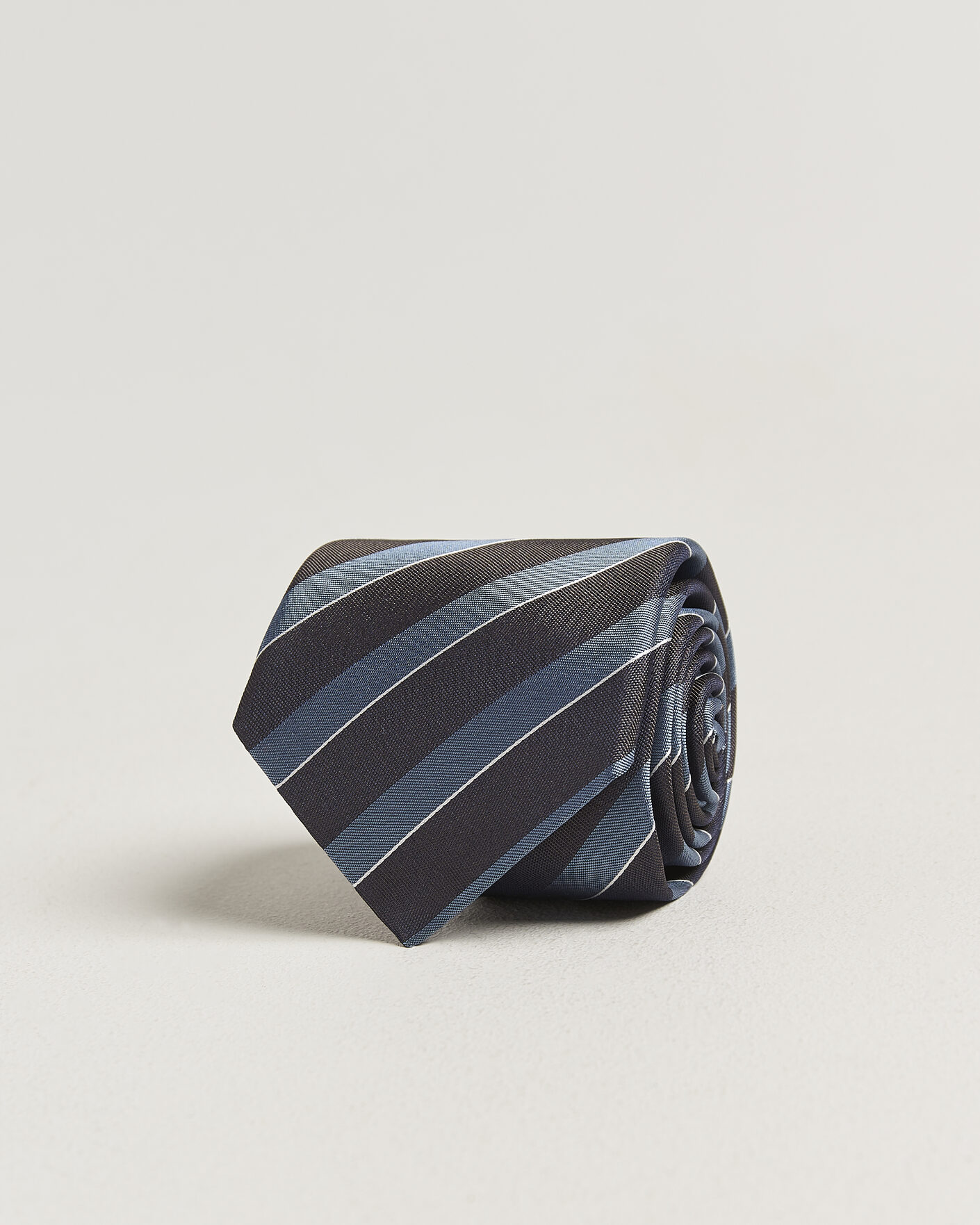 Men | Ties | Canali | Regimental Stripe Silk Tie Brown/Blue