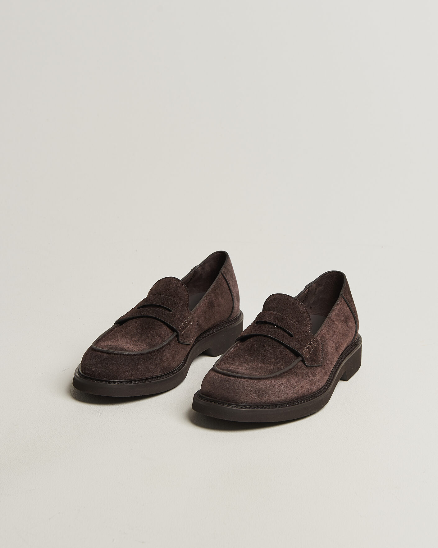 Men | Loafers | Canali | Penny Loafers Dark Brown Suede