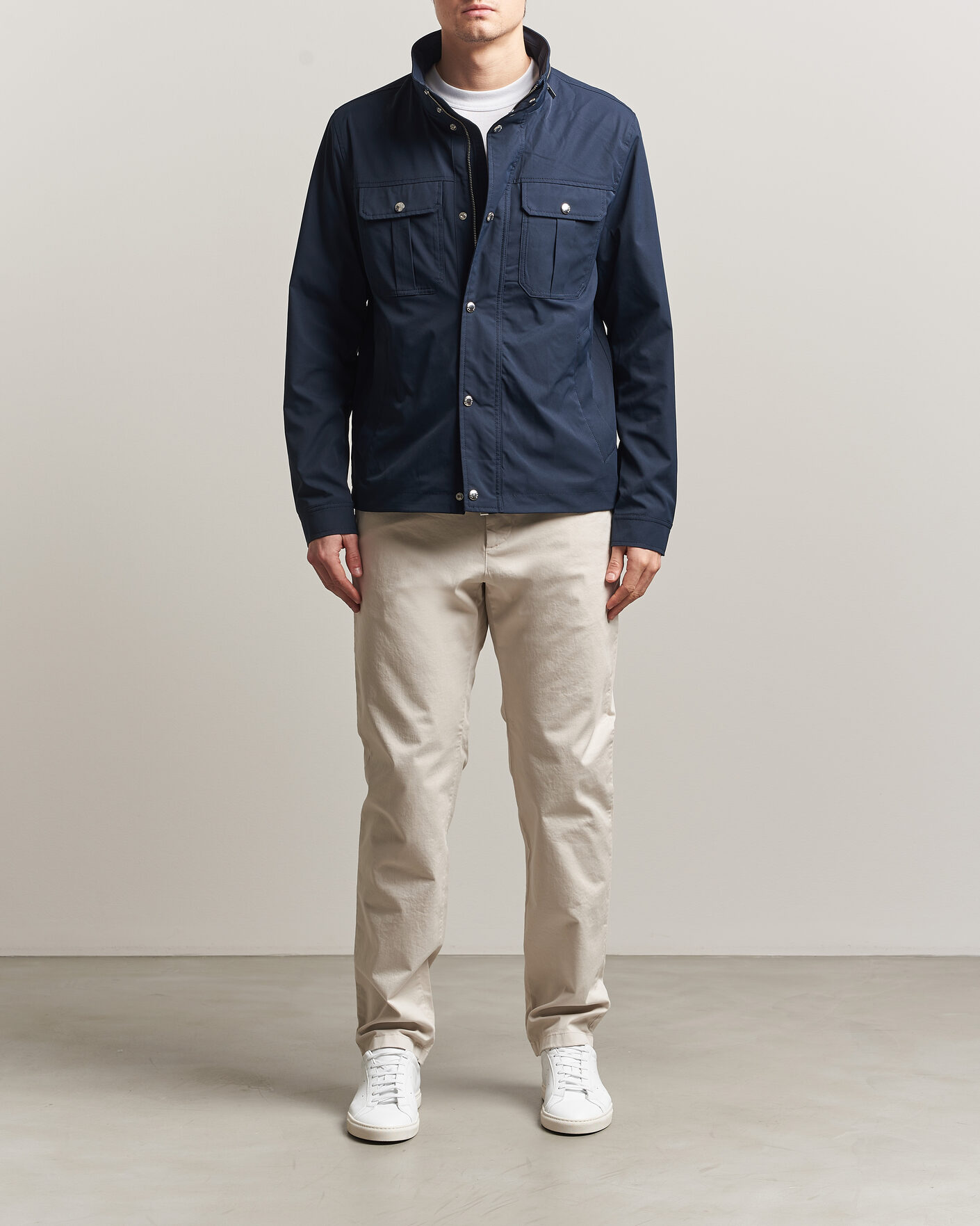 Men | Trousers | J.Lindeberg | Chaze Cotton Stretch Pants Moonbeam