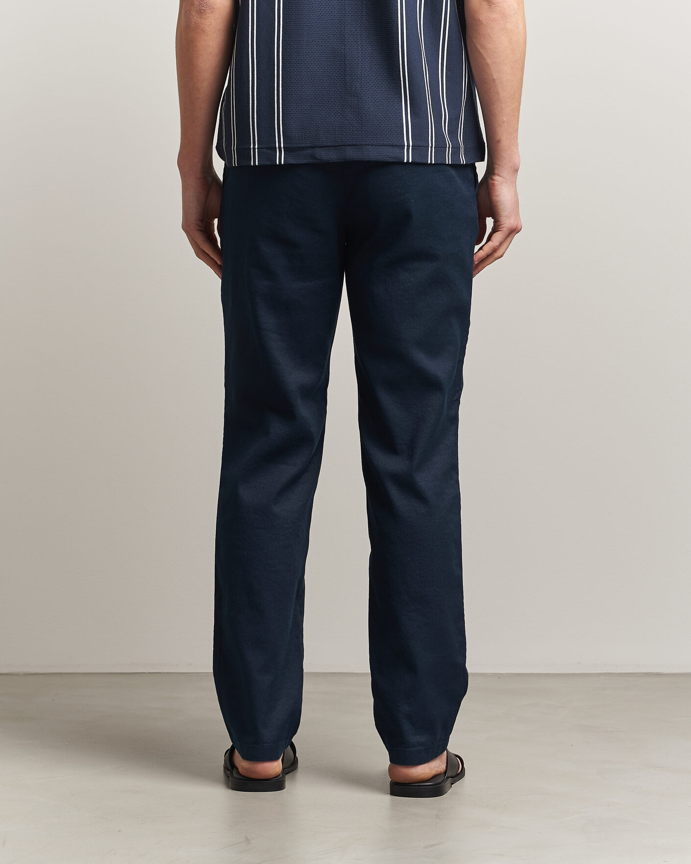 Men | Trousers | J.Lindeberg | Logan Stretch Linen Pants JL Navy