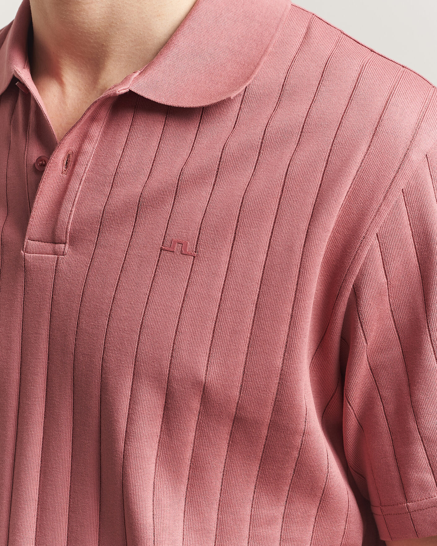 Men | Polo Shirts | J.Lindeberg | Simon Striped Polo Withered Rose