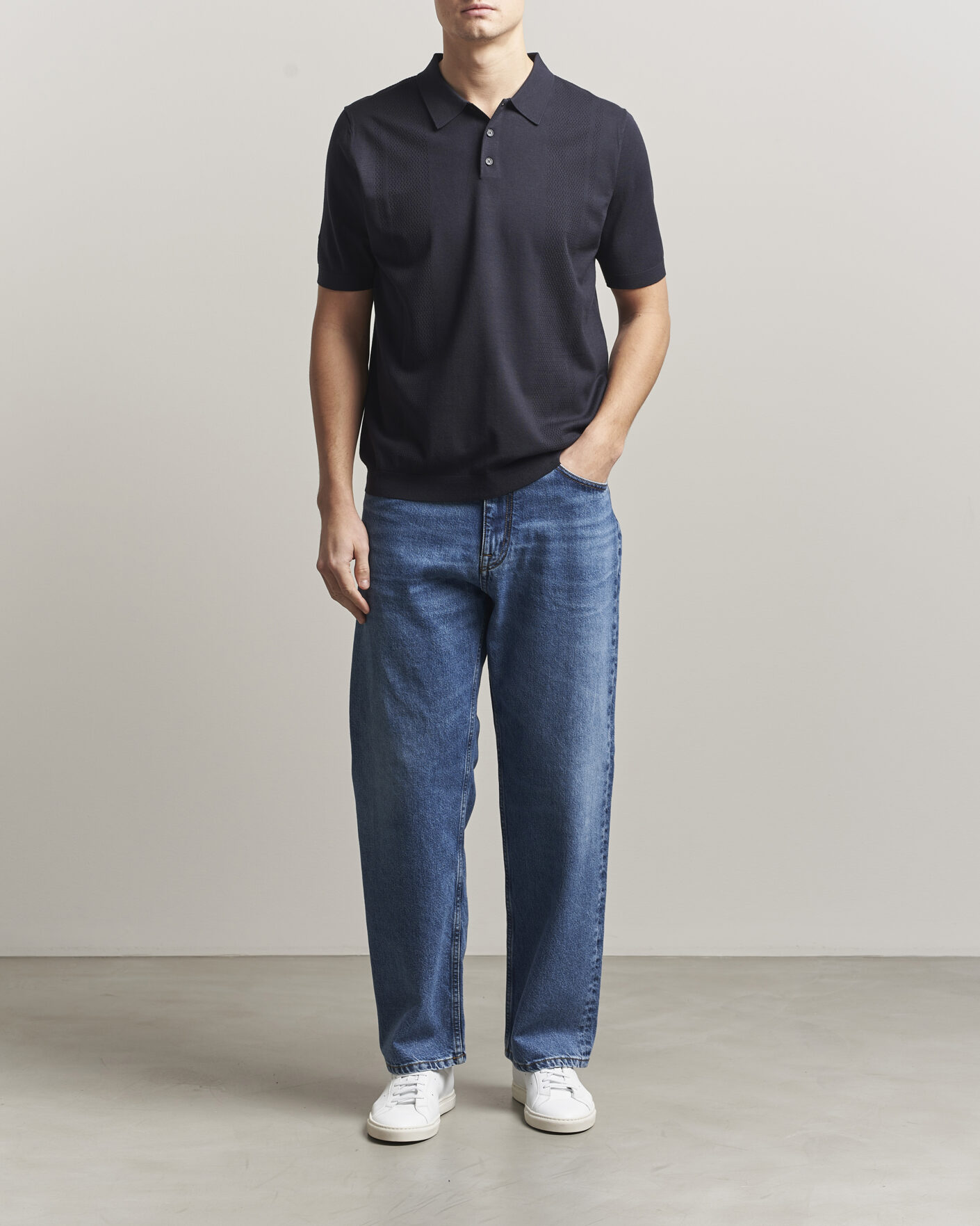 Men | Polo Shirts | J.Lindeberg | Reymond Knit Polo JL Navy