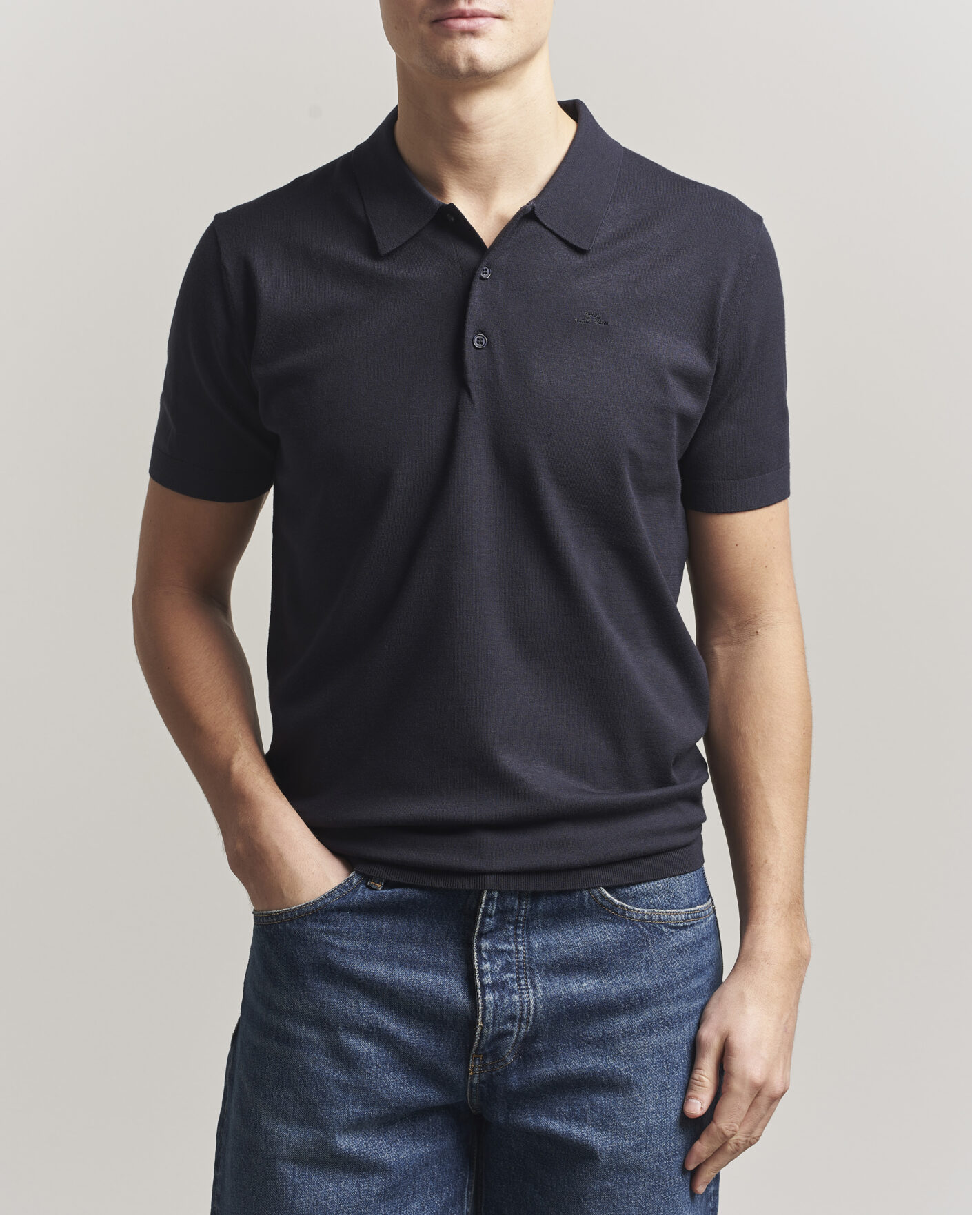 Men | Polo Shirts | J.Lindeberg | Ridge Knitted Polo JL Navy