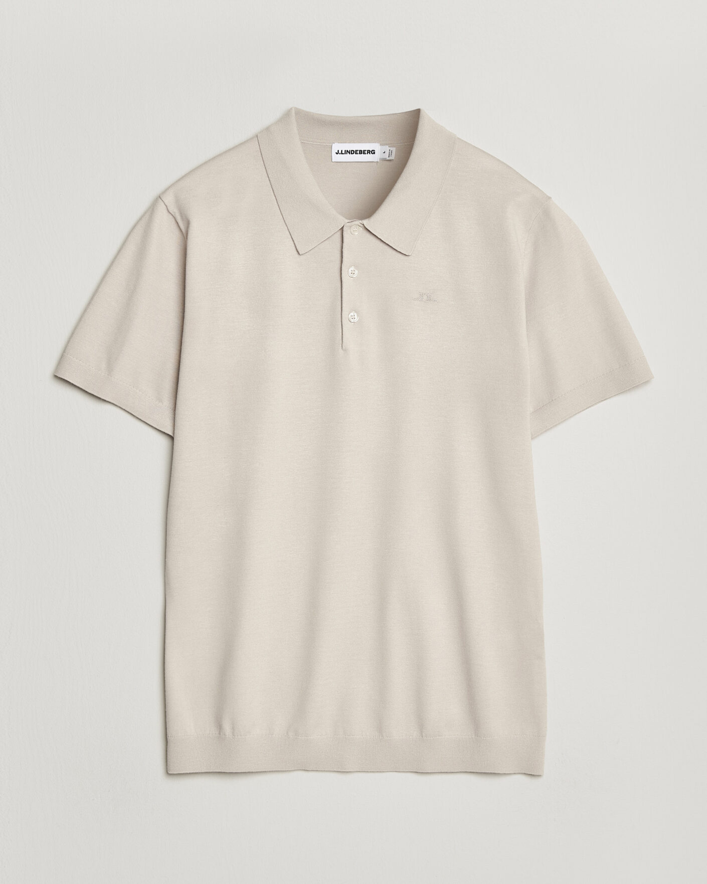 Men | Polo Shirts | J.Lindeberg | Ridge Knitted Polo Moonbeam