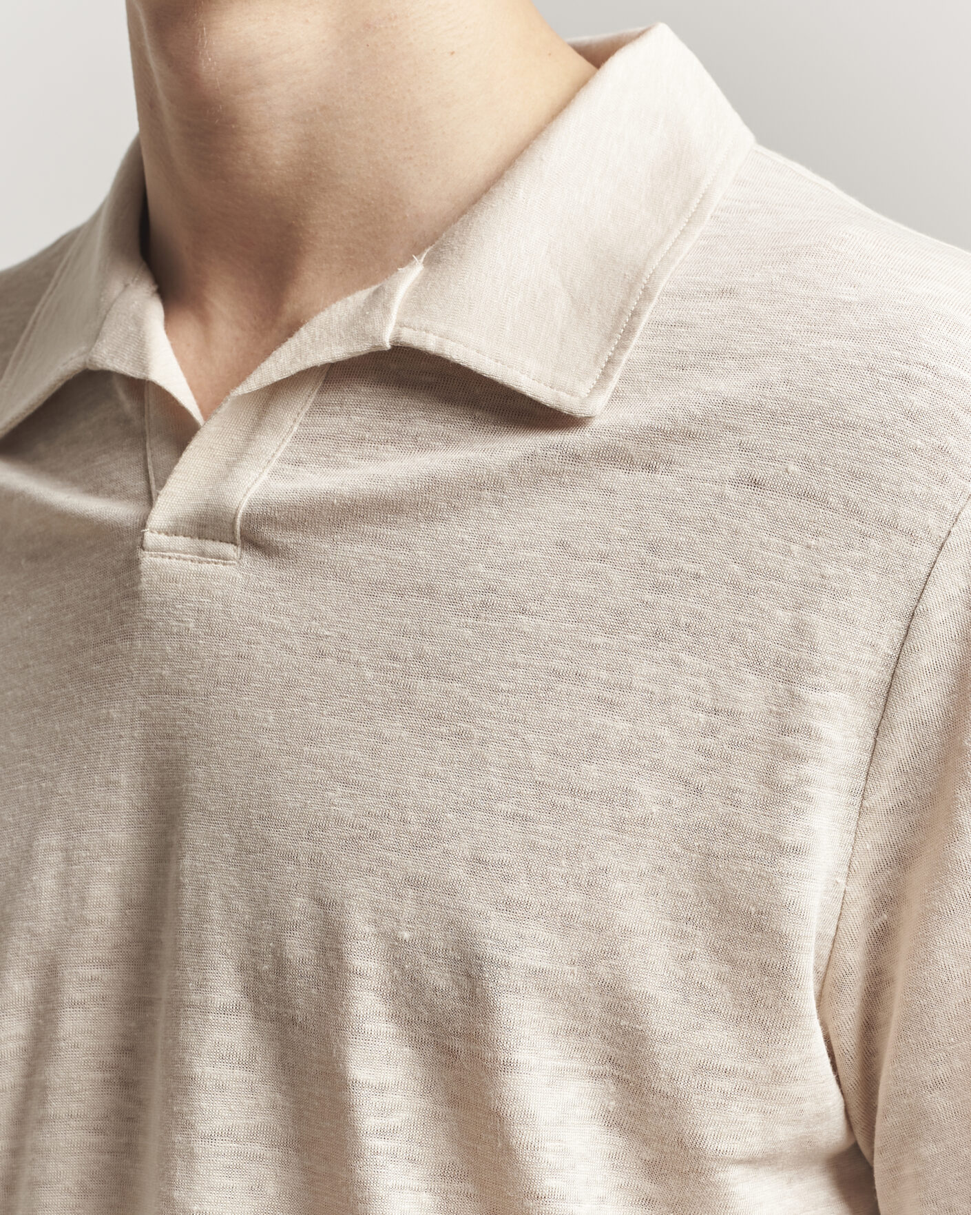 Men | Polo Shirts | J.Lindeberg | Roy Linen Polo Moonbeam