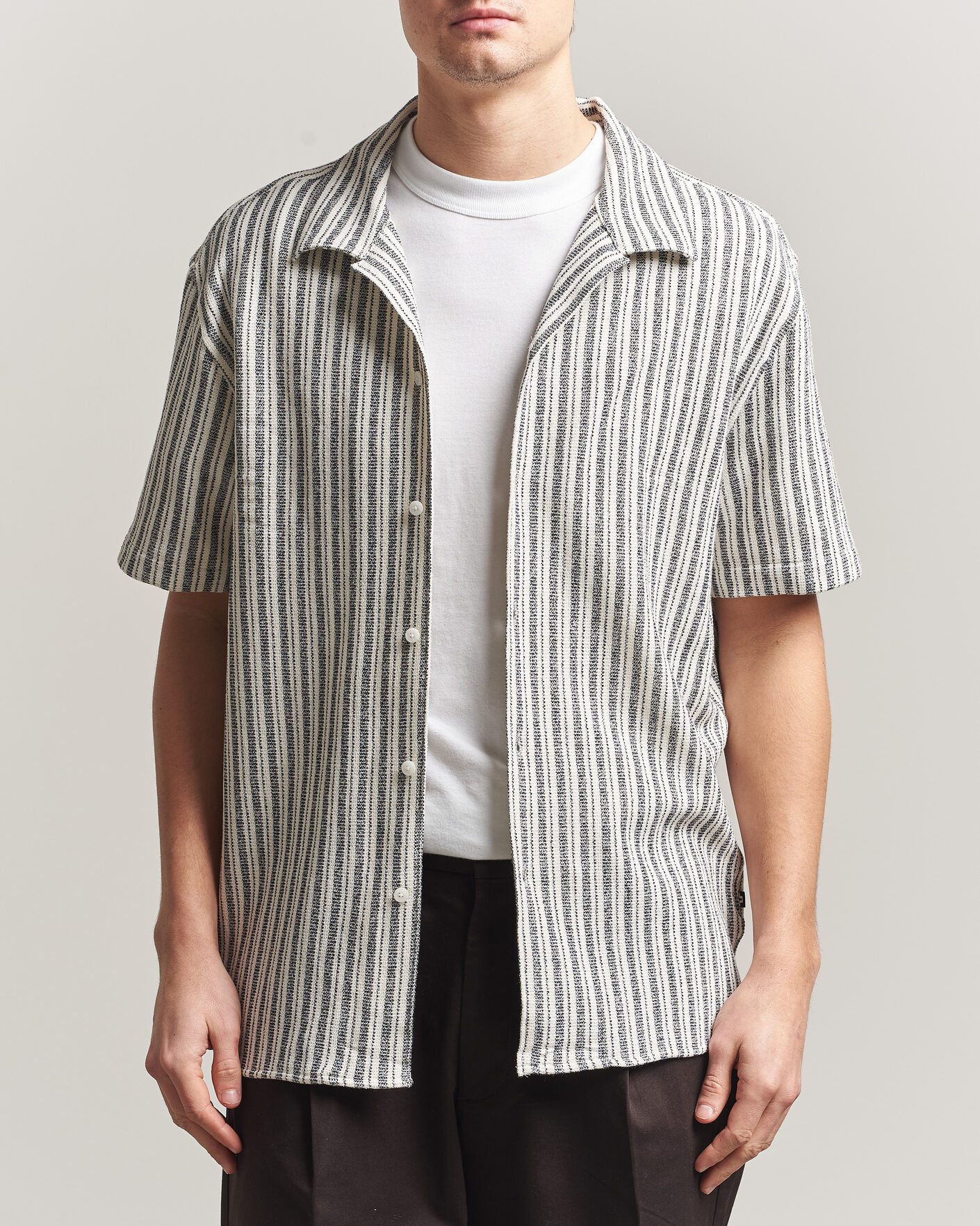J.Lindeberg Elio Structure Resort Shirt JL Navy at CareOfCarl.com