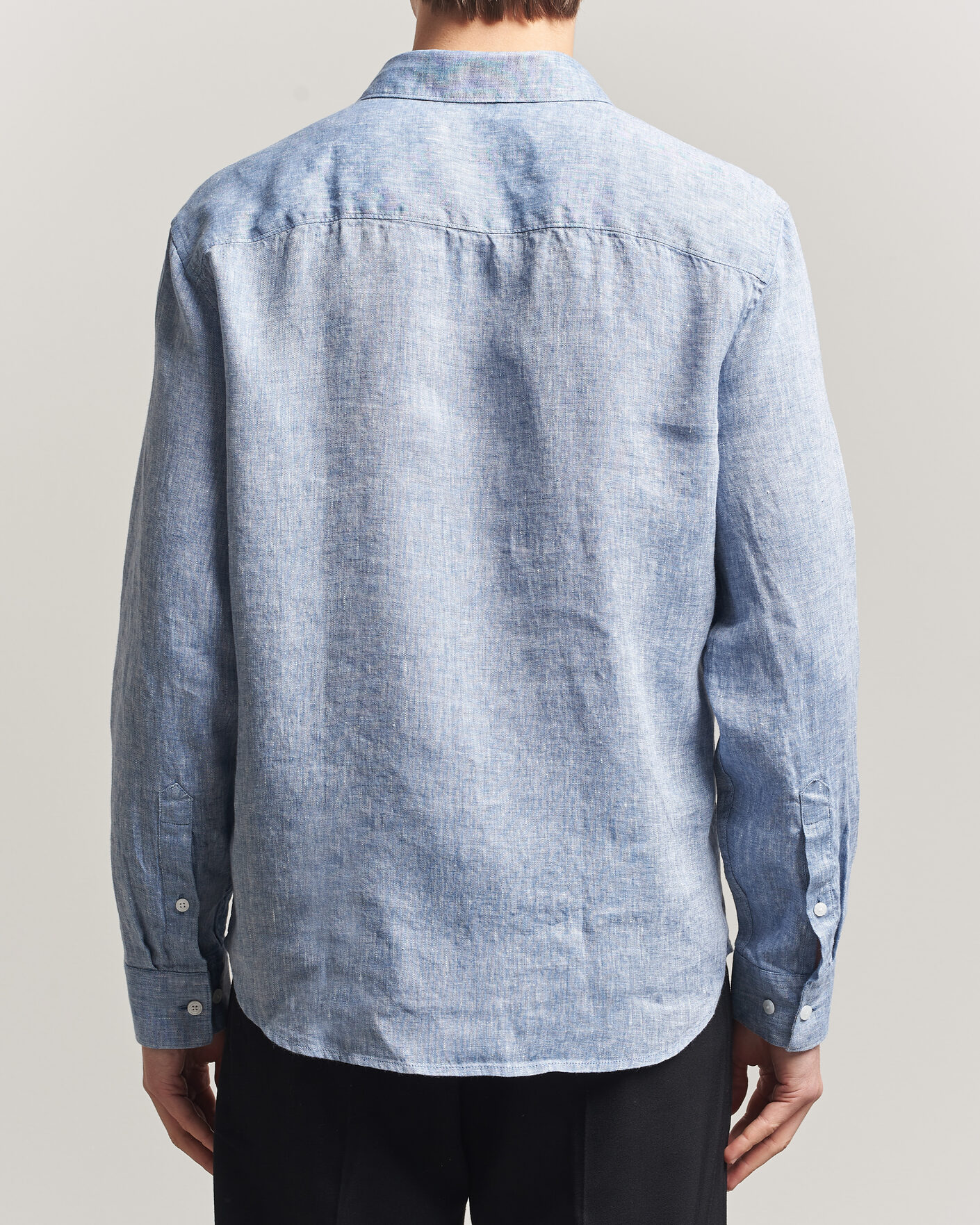 Men | Shirts | J.Lindeberg | Marlon Linen Melange Shirt Federal Blue