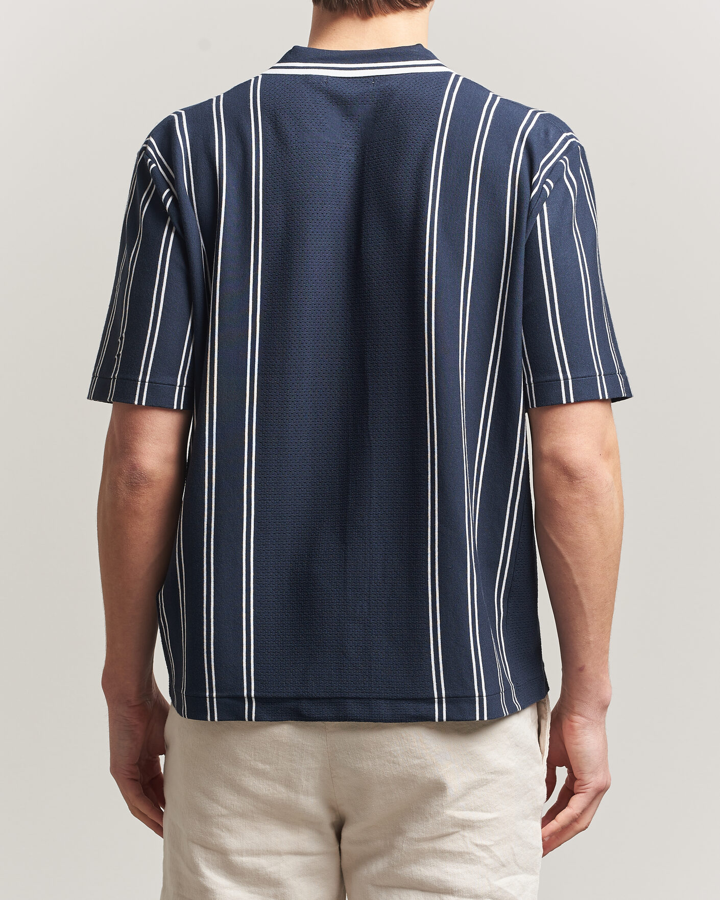 Men | Shirts | J.Lindeberg | Rue Knit Short Sleeve Shirt JL Navy