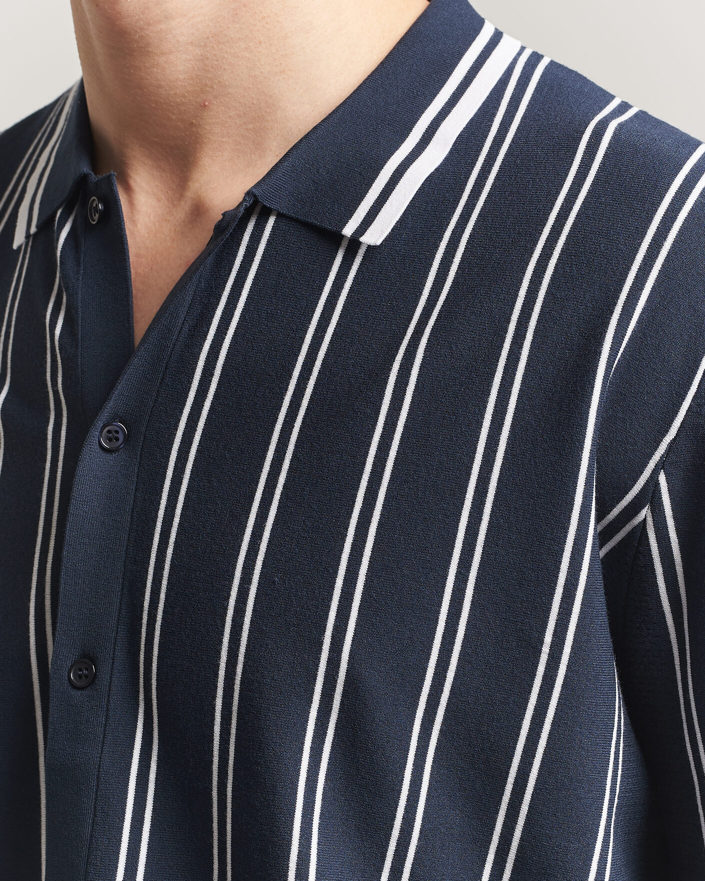 J.Lindeberg Rue Knit Short Sleeve Shirt JL Navy at CareOfCarl.com
