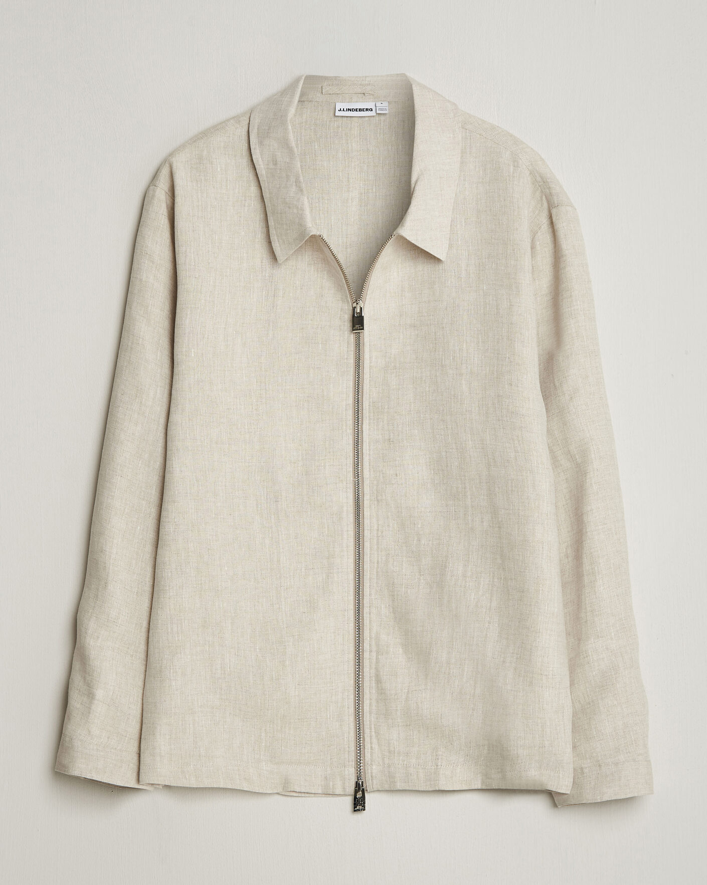 Men | Shirts | J.Lindeberg | Julius Drape Linen Overshirt Moonbeam