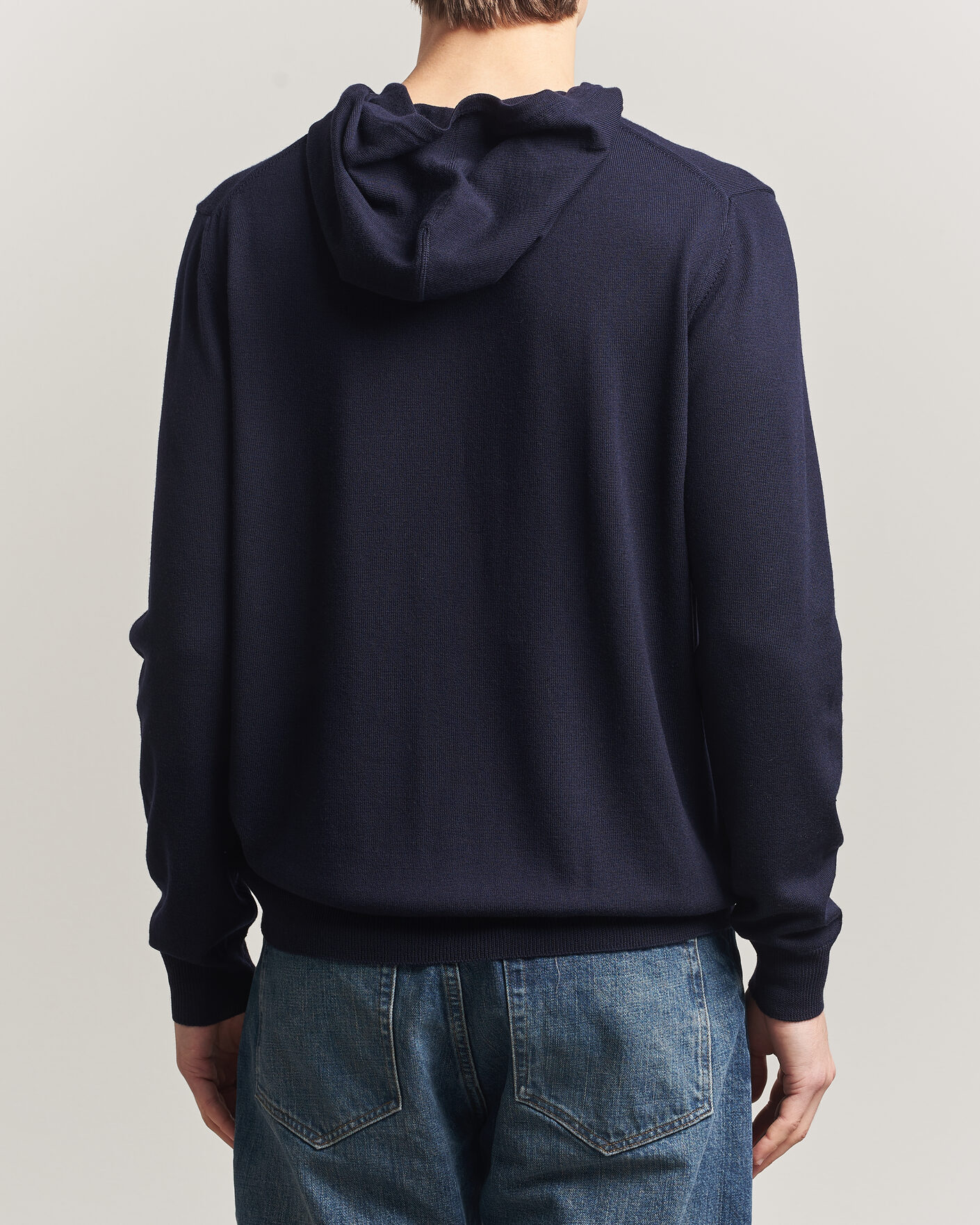 Men | Sweaters & Knitwear | J.Lindeberg | Karl Merino Hoodie JL Navy