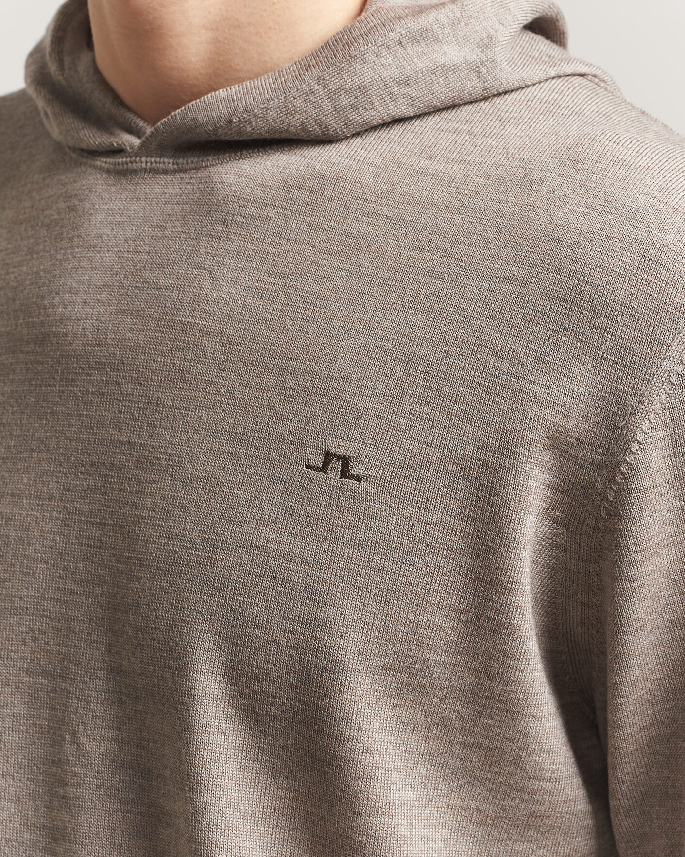 J.Lindeberg Karl Merino Hoodie Brindle Melange at CareOfCarl.com