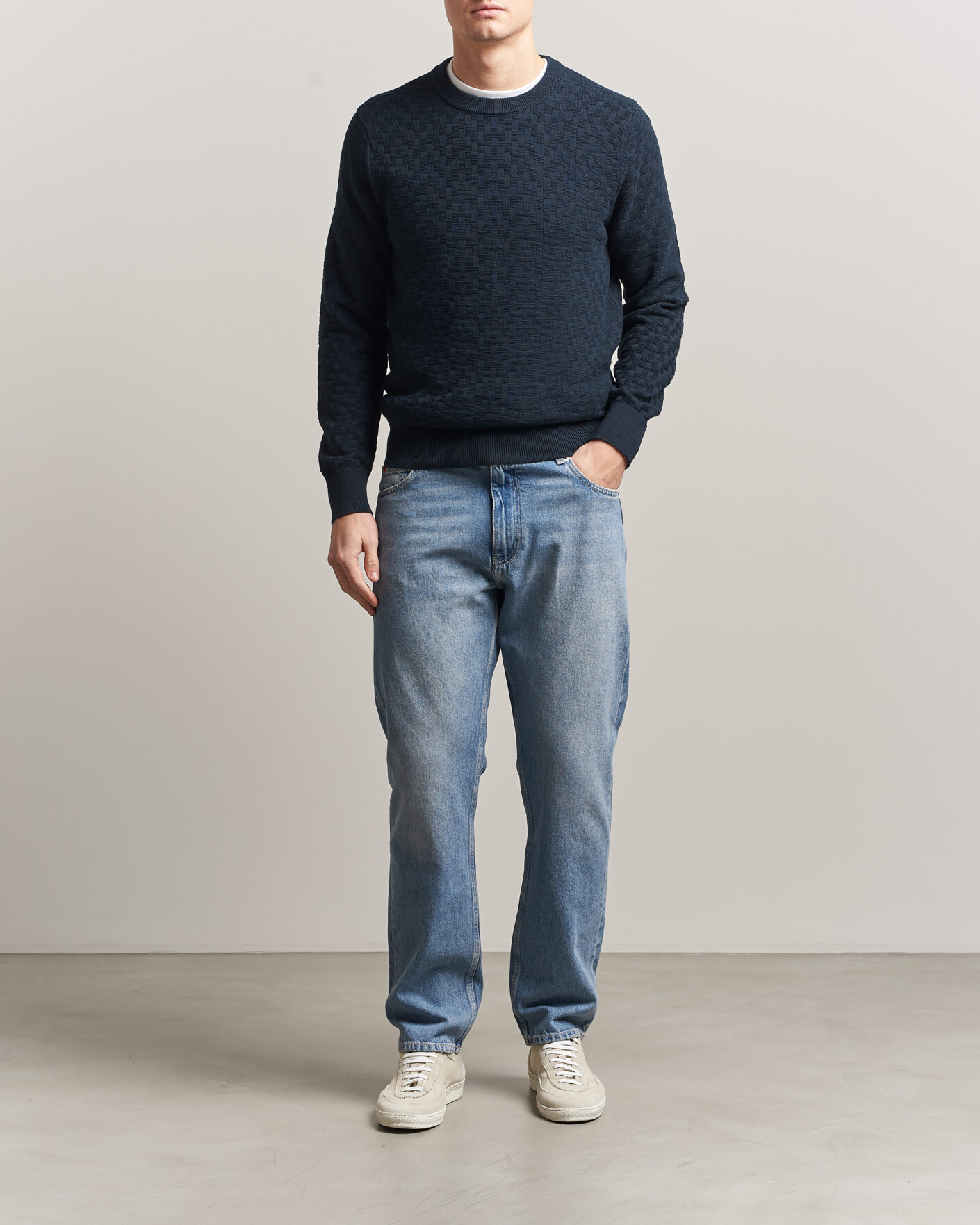 Men | Sweaters & Knitwear | J.Lindeberg | Arthur Knit Cotton Sweater JL Navy