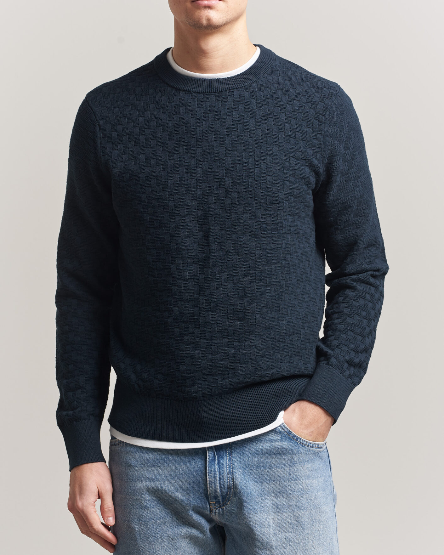 Men | Sweaters & Knitwear | J.Lindeberg | Arthur Knit Cotton Sweater JL Navy