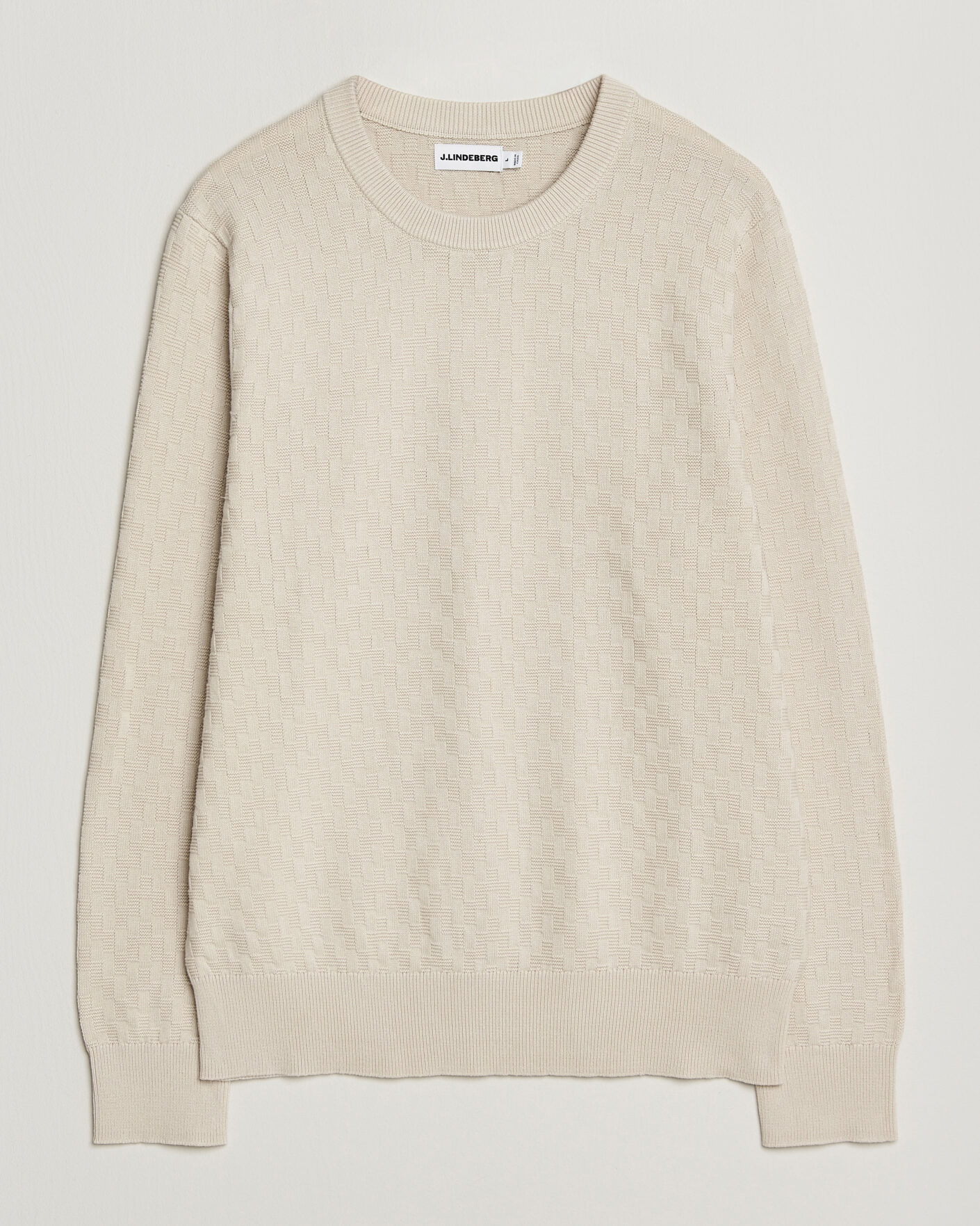 Men | Sweaters & Knitwear | J.Lindeberg | Arthur Knit Cotton Sweater Moonbeam