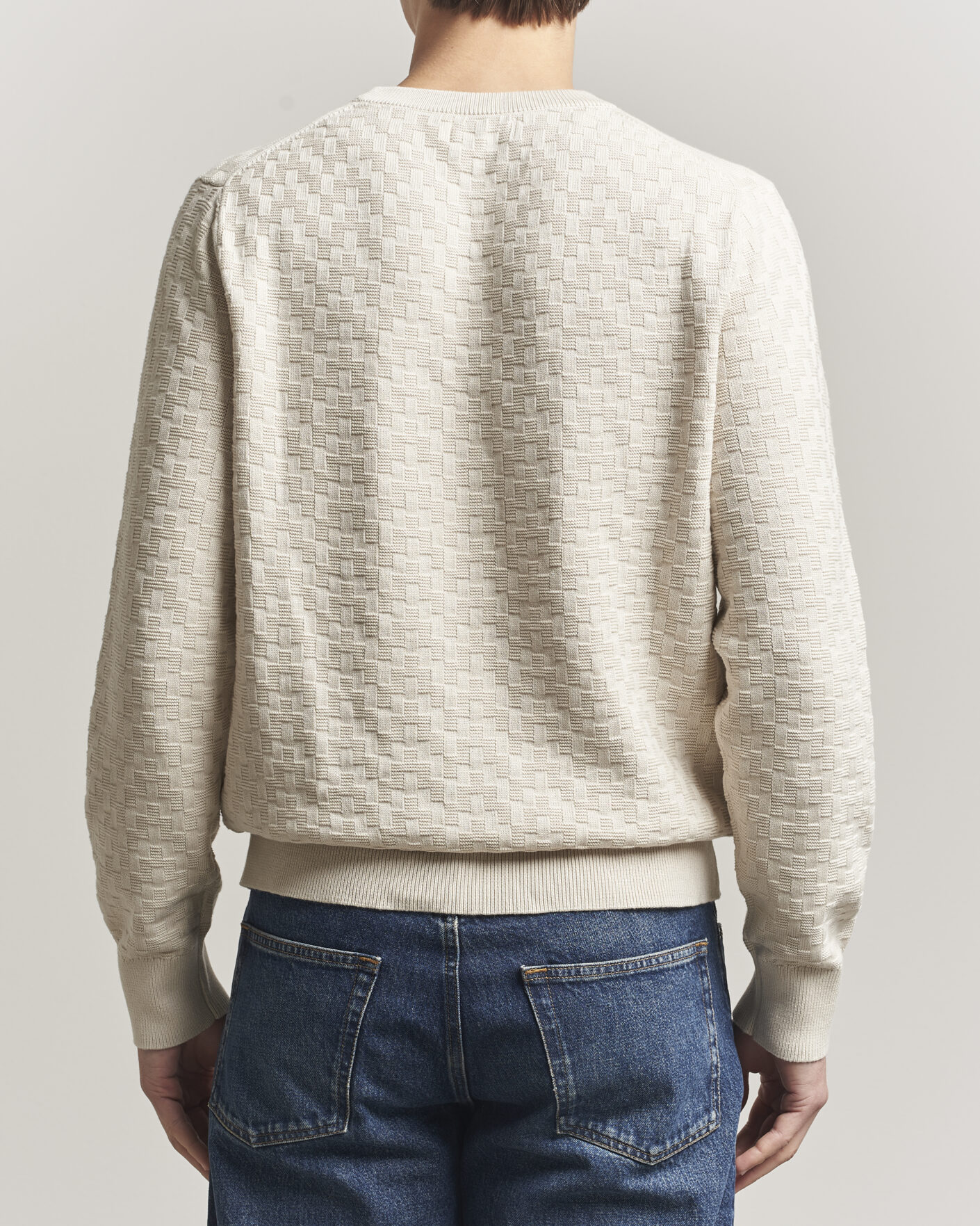 Men | Sweaters & Knitwear | J.Lindeberg | Arthur Knit Cotton Sweater Moonbeam