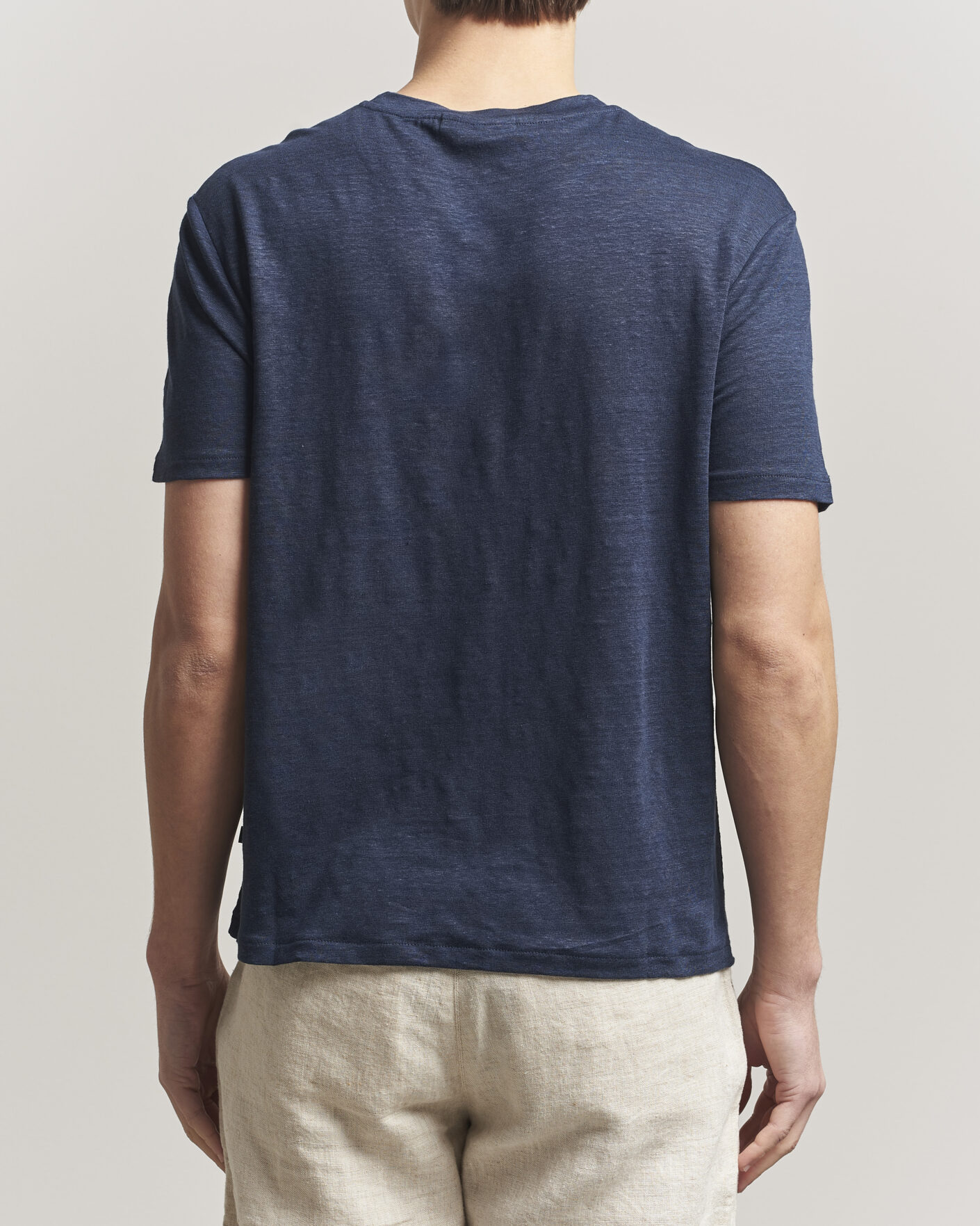 Men | T-Shirts | J.Lindeberg | Coma Linen T-Shirt JL Navy