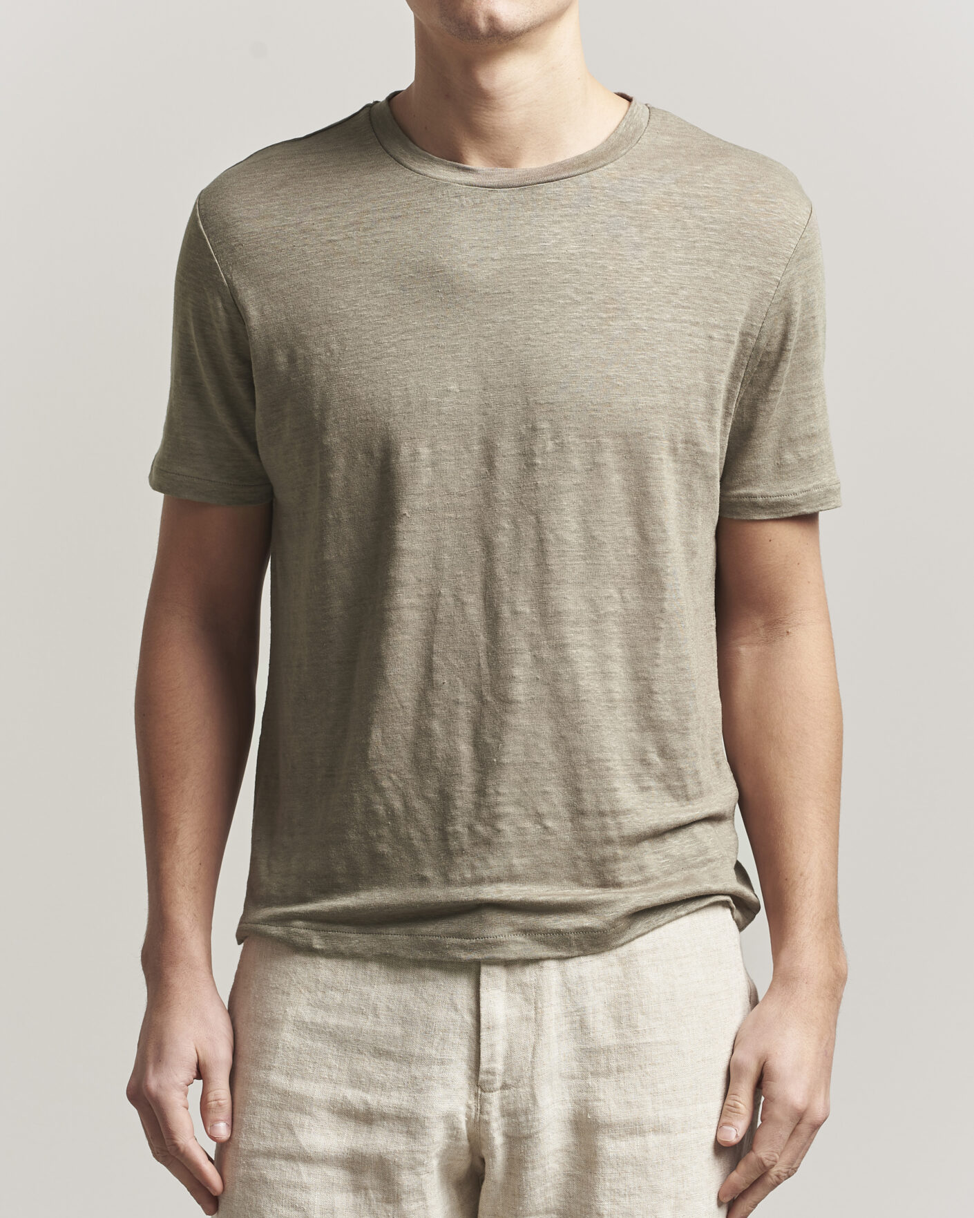 Men | T-Shirts | J.Lindeberg | Coma Linen T-Shirt Brindle