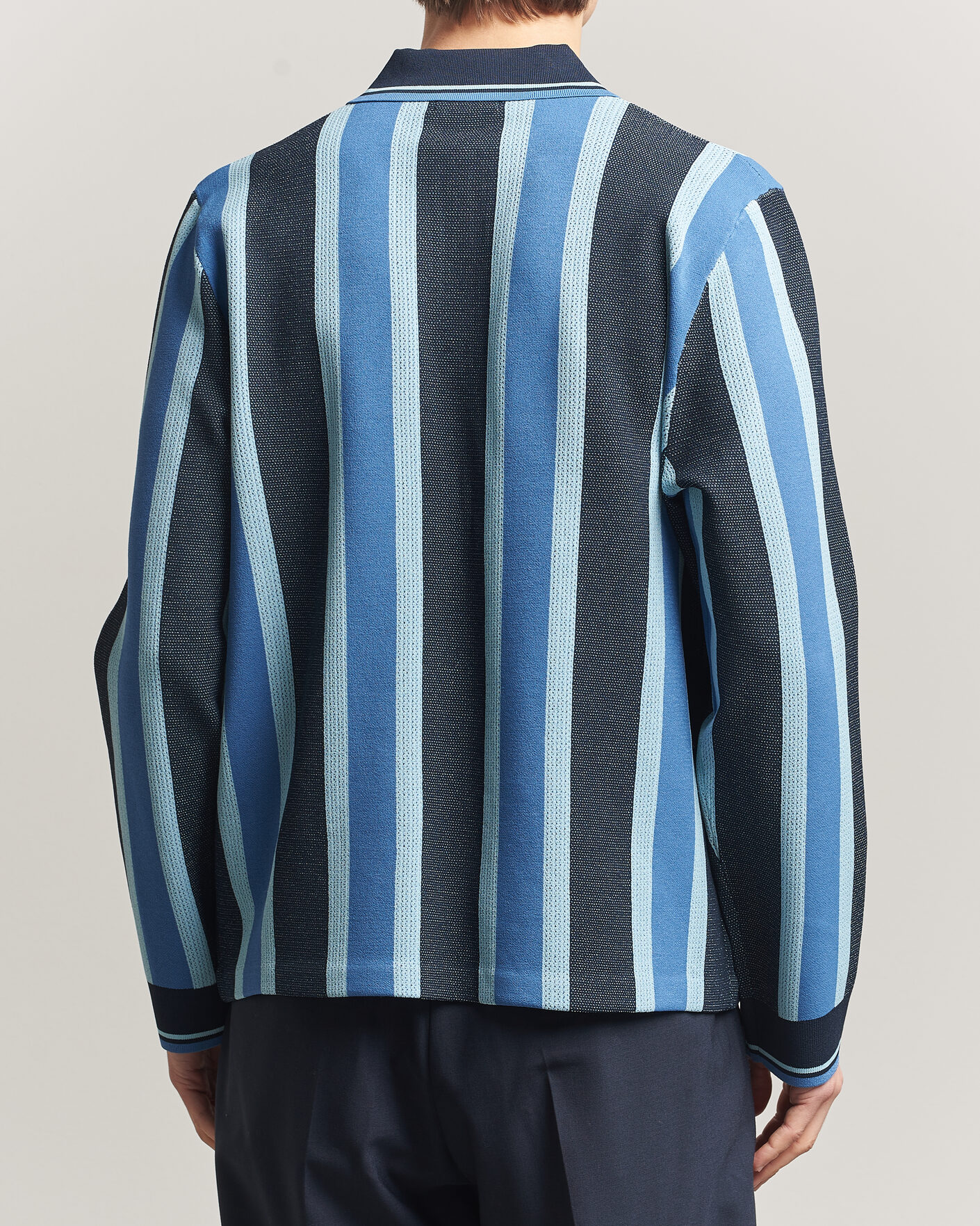 Men | Polo Shirts | J.Lindeberg | Silas Stripe Polo Knit JL Navy