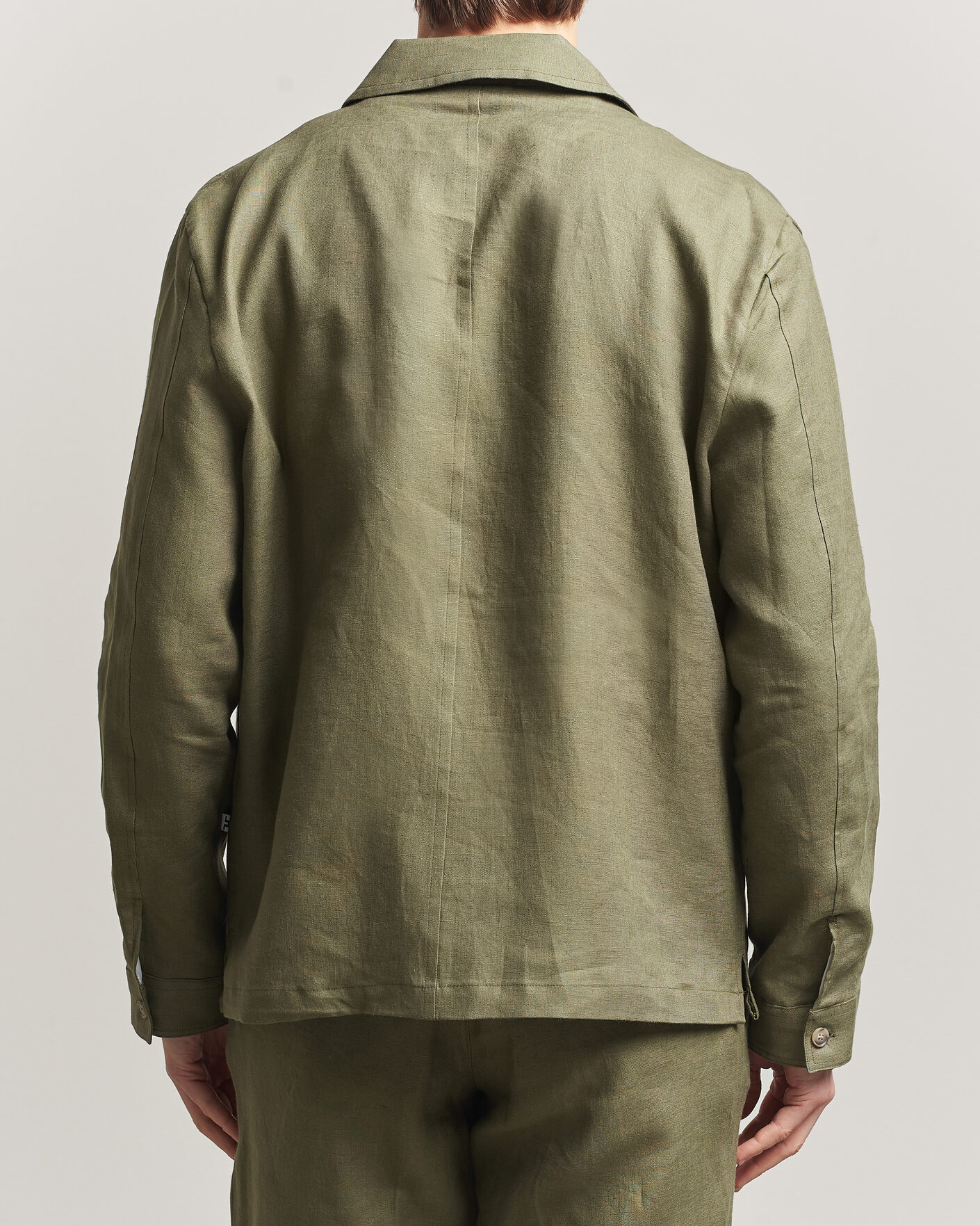Men | Shirts | J.Lindeberg | Julius Drape Linen Overshirt Kalamata