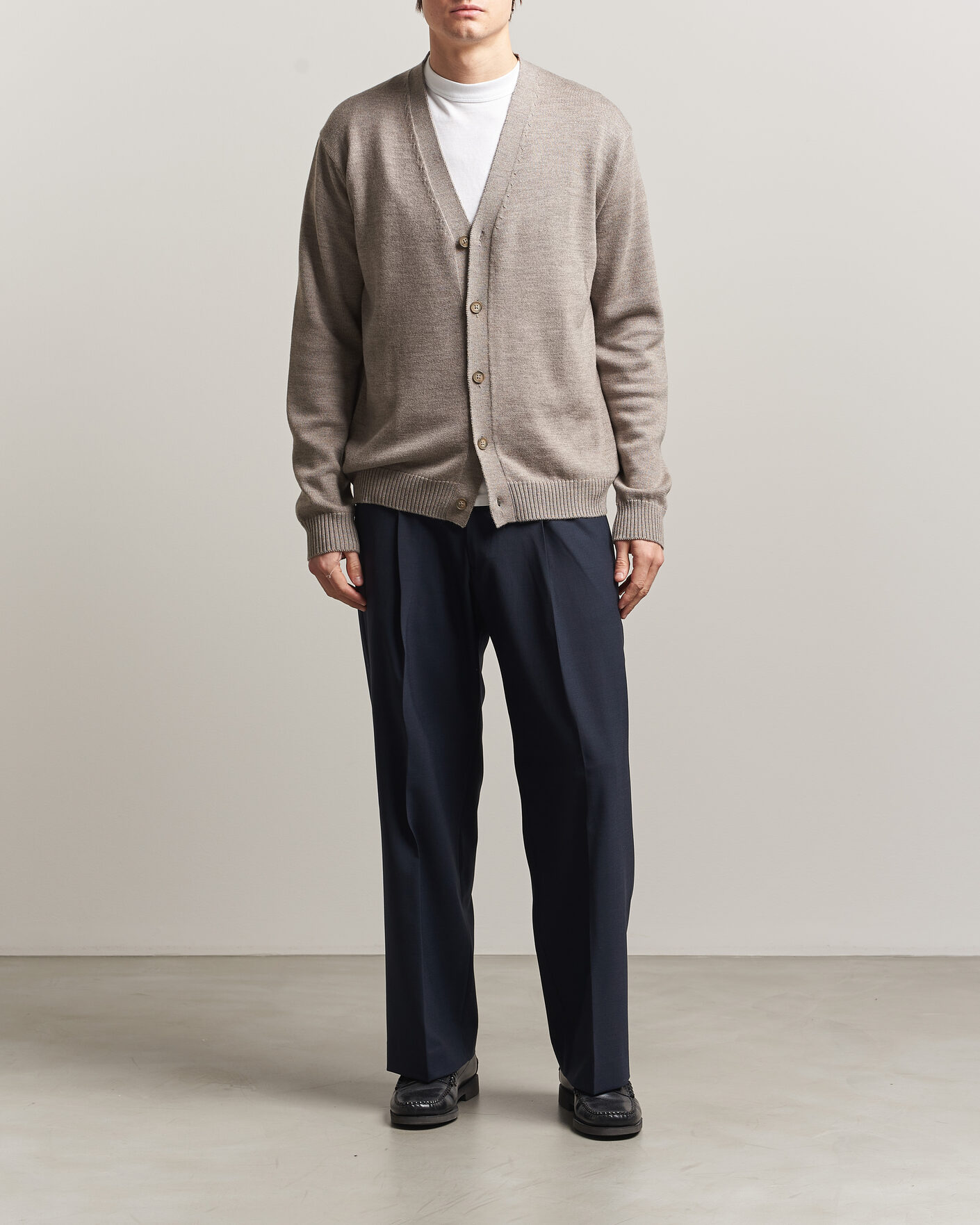 Men | Sweaters & Knitwear | J.Lindeberg | Jared Merino Cardigan Brindle Melange