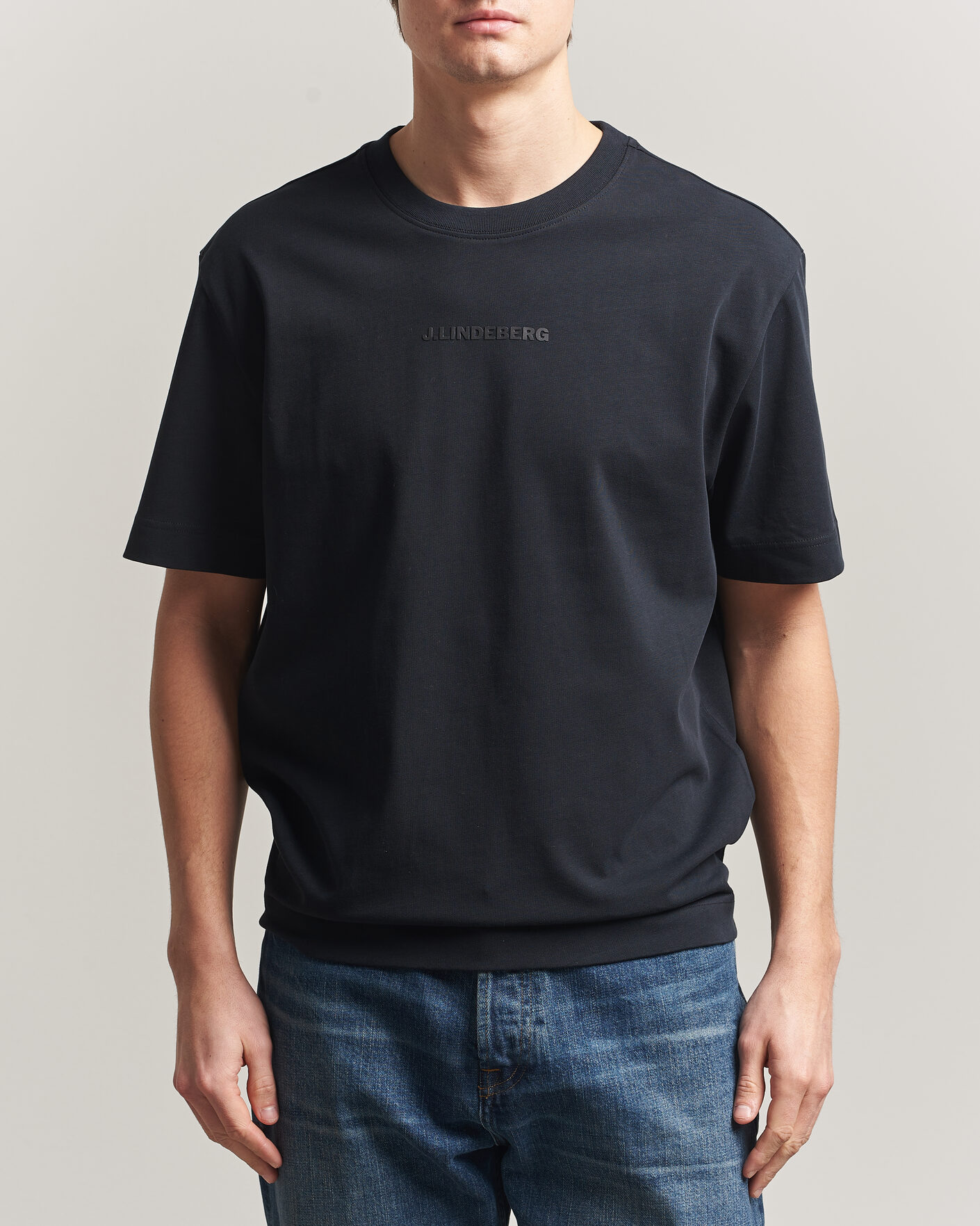 Men | T-Shirts | J.Lindeberg | Hale Heavy Logo T-Shirt Black