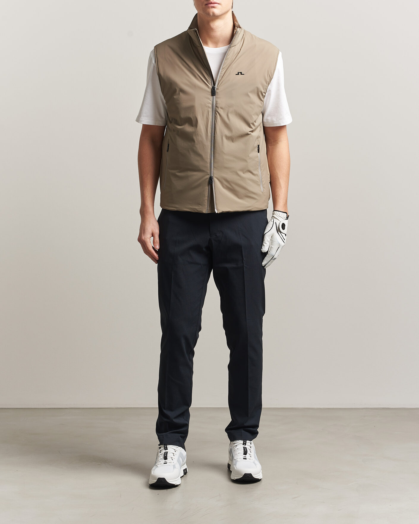 Men | Gilets | J.Lindeberg | Timor Hybrid Vest Brindle