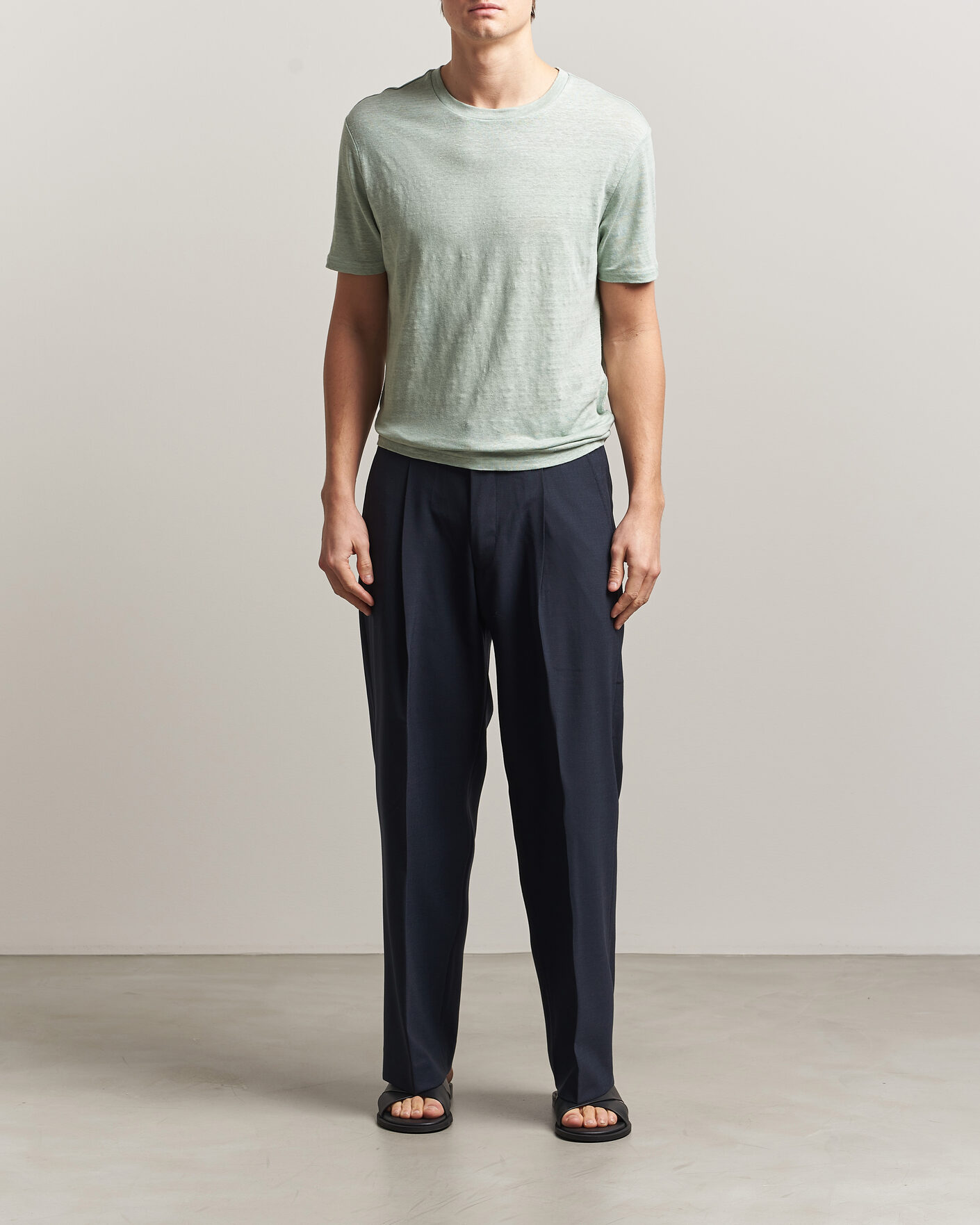Men | T-Shirts | J.Lindeberg | Coma Linen T-Shirt Jadeite