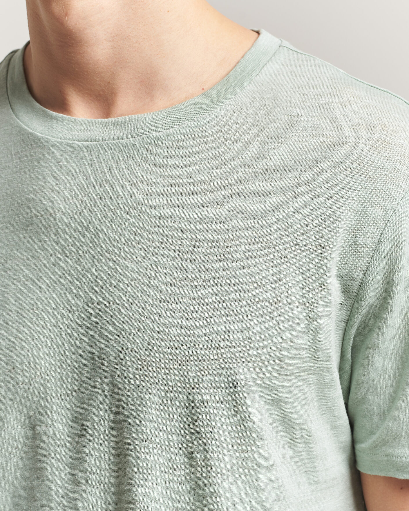 Men | T-Shirts | J.Lindeberg | Coma Linen T-Shirt Jadeite