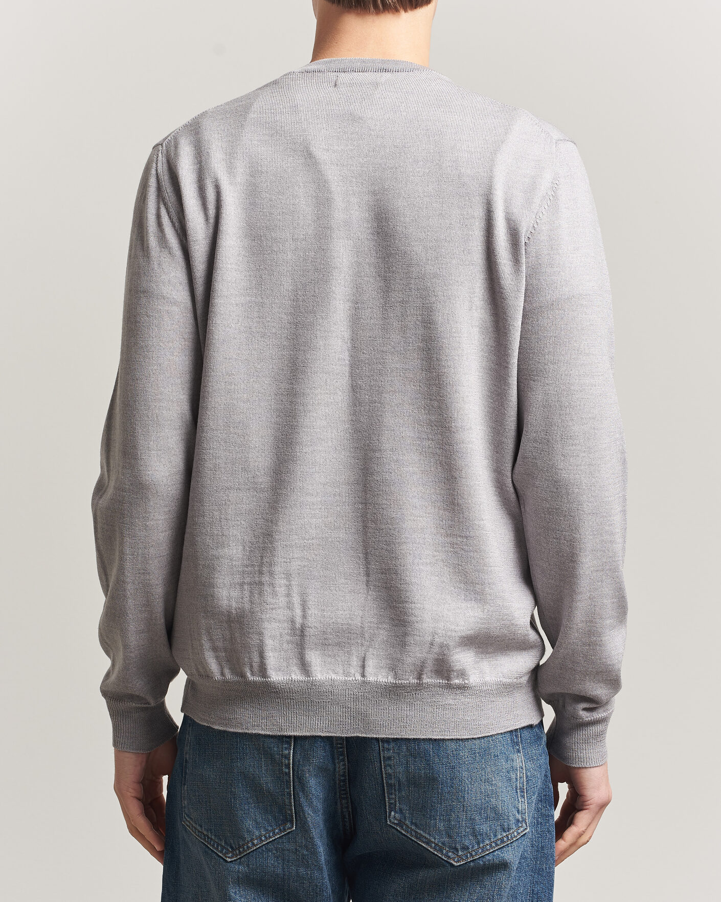 Men | Sweaters & Knitwear | J.Lindeberg | Lymann Merino V-Neck Pullover Light Grey Melange