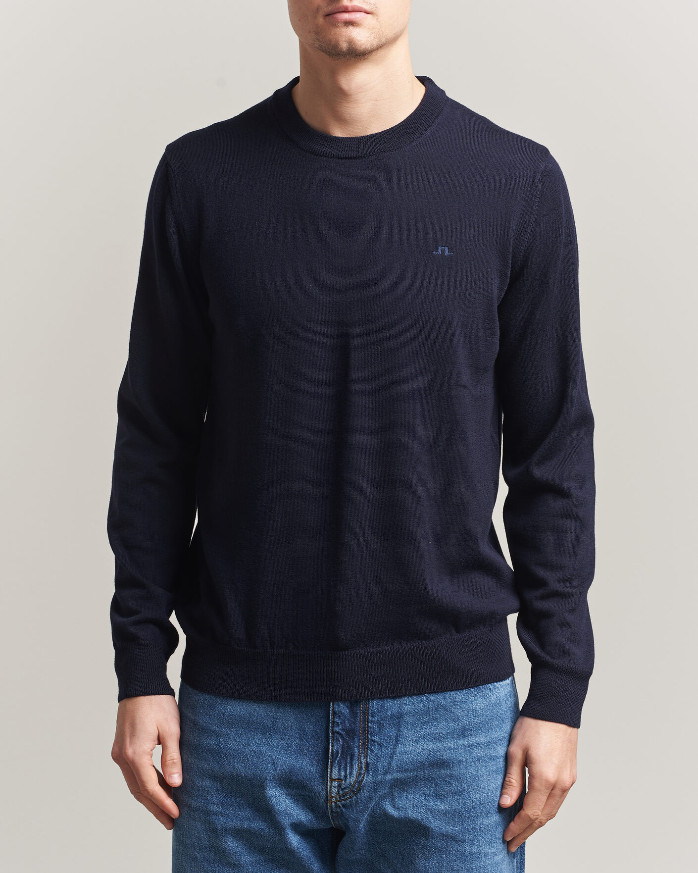 Men | Sweaters & Knitwear | J.Lindeberg | Keane Merino Crew Neck Pullover JL Navy